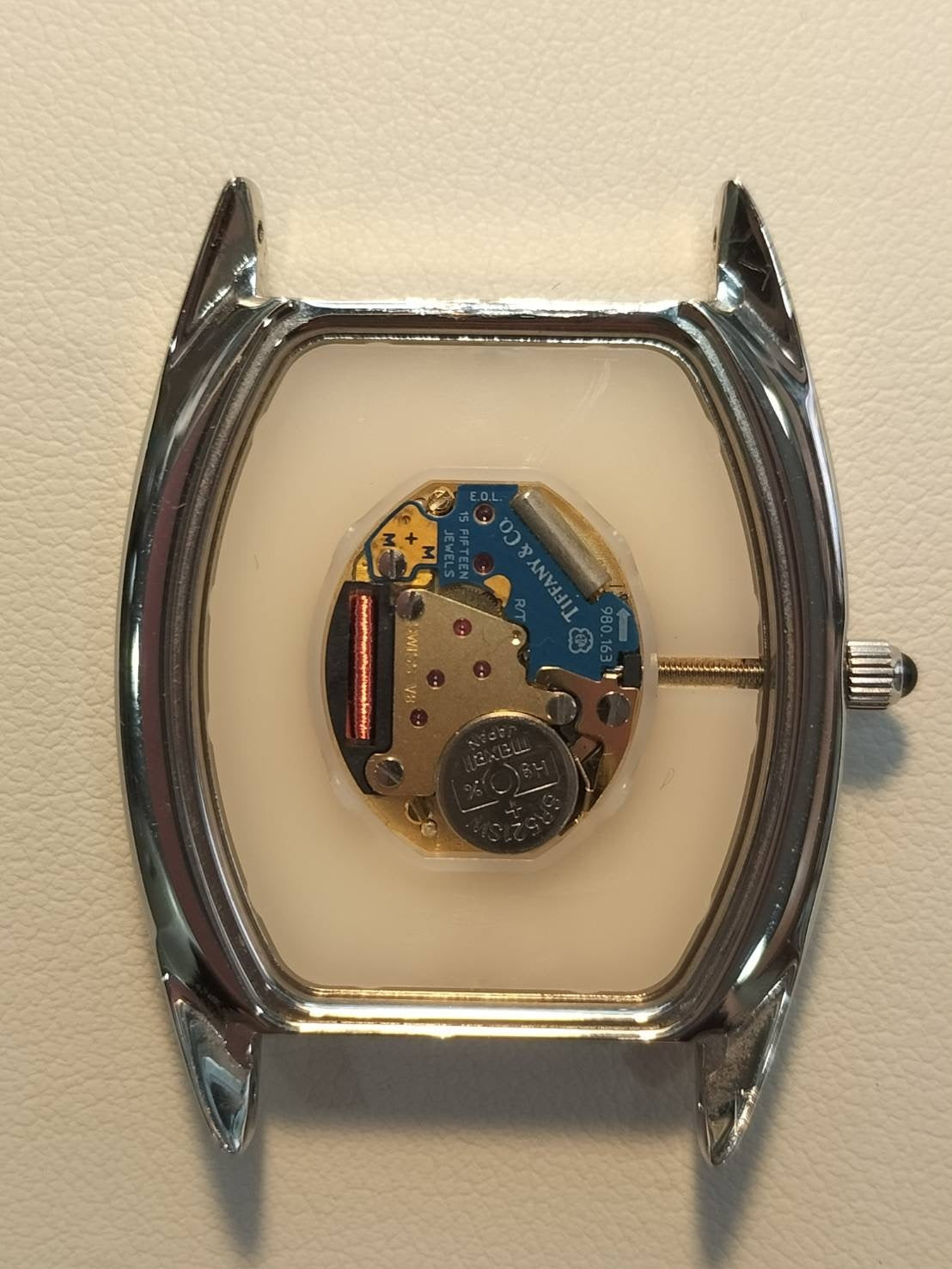 ティファニー クラシックトノー スモールセコンド 515.1018 クォーツ Cal.980.163 SS 革 純正尾錠(SS) ホワイトアラビア文字盤 オーバーホール済み