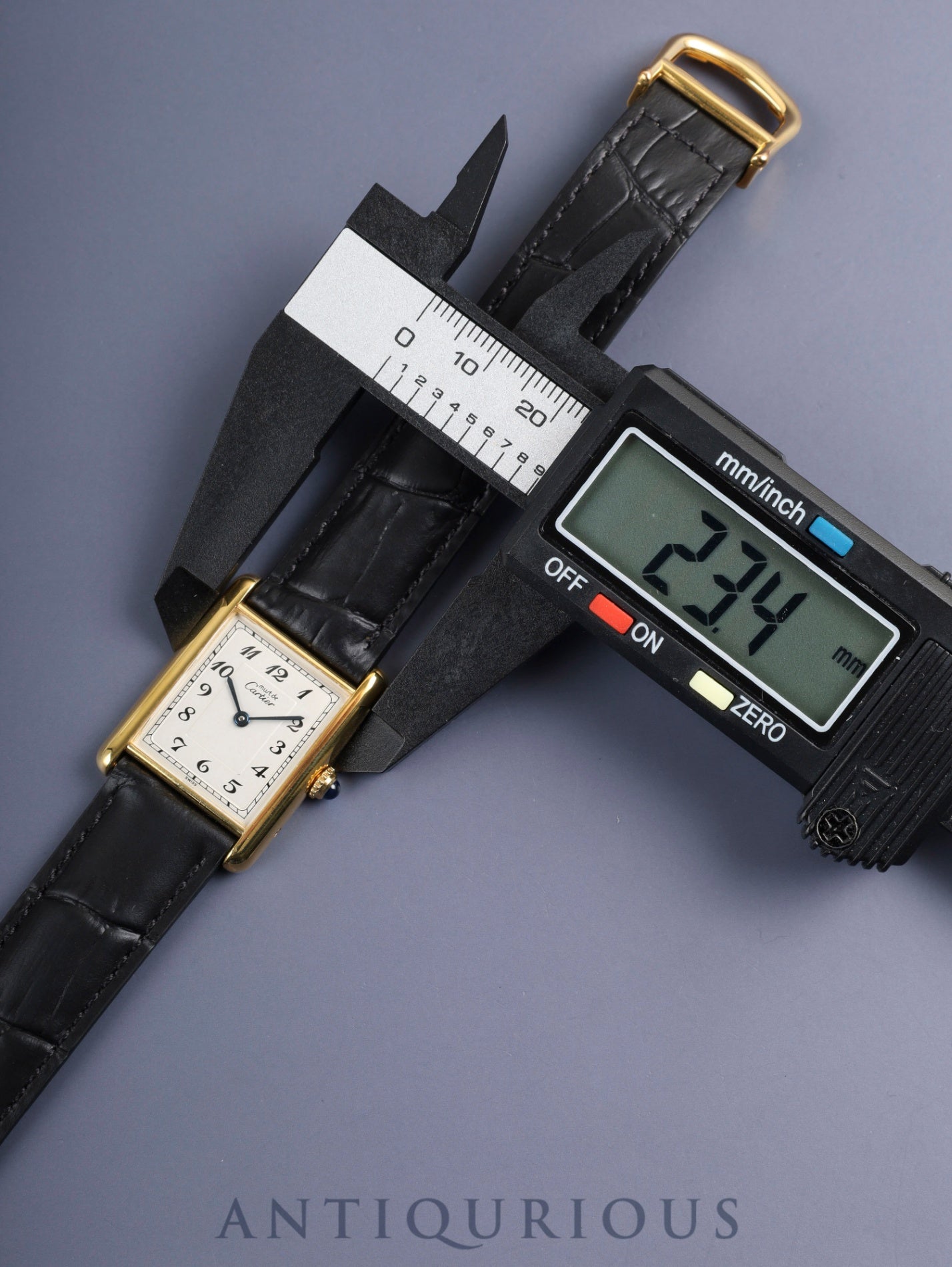 カルティエ マストタンク LM 590005 クォーツ Cal.90 SV925 革 純正Dバックル(GP)アラビア文字盤(SWISS表記)オーバーホール済み 新品仕上げ済み