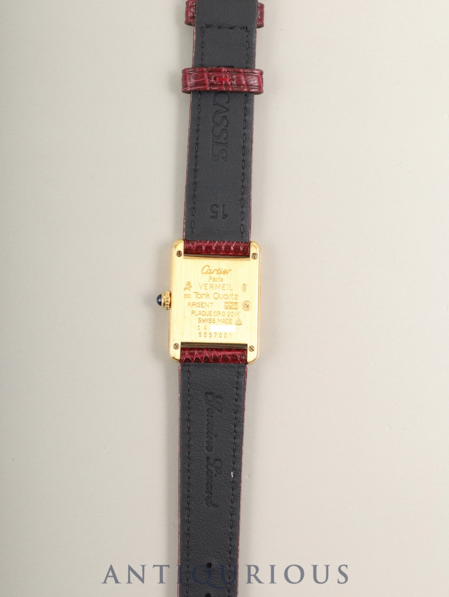 カルティエ マストタンク SM 5057001 クォーツ Cal.057 SV925 革 純正ピンバックル オパラン文字盤(SWISS MADE表記) 保証書(1994年) オーバーホール済み 新品仕上げ済み