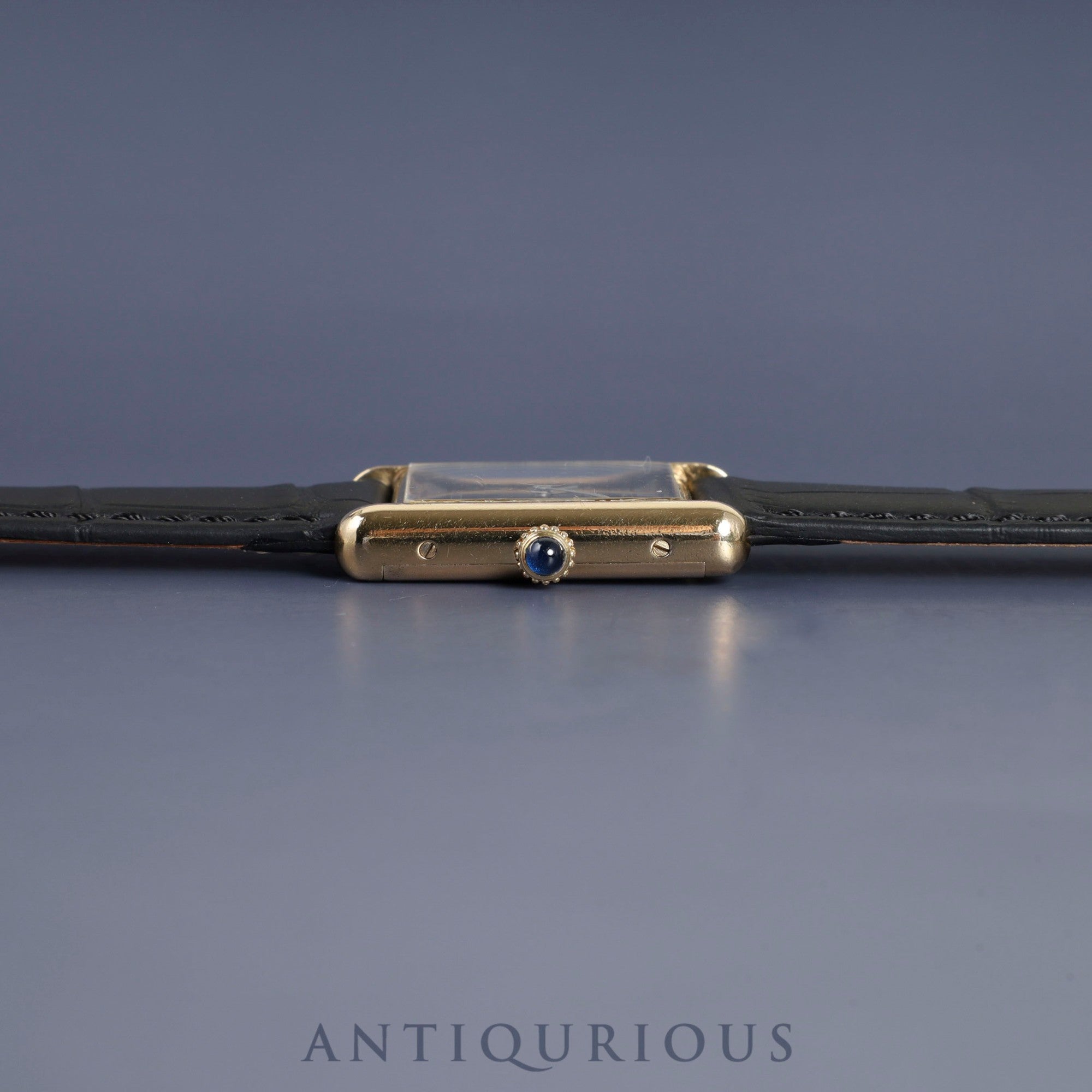 Cartier Must Tank LM Manual winding Cal.78-1 SV925 Leather Genuine buckle (GP) Black Roman dial Overhauled