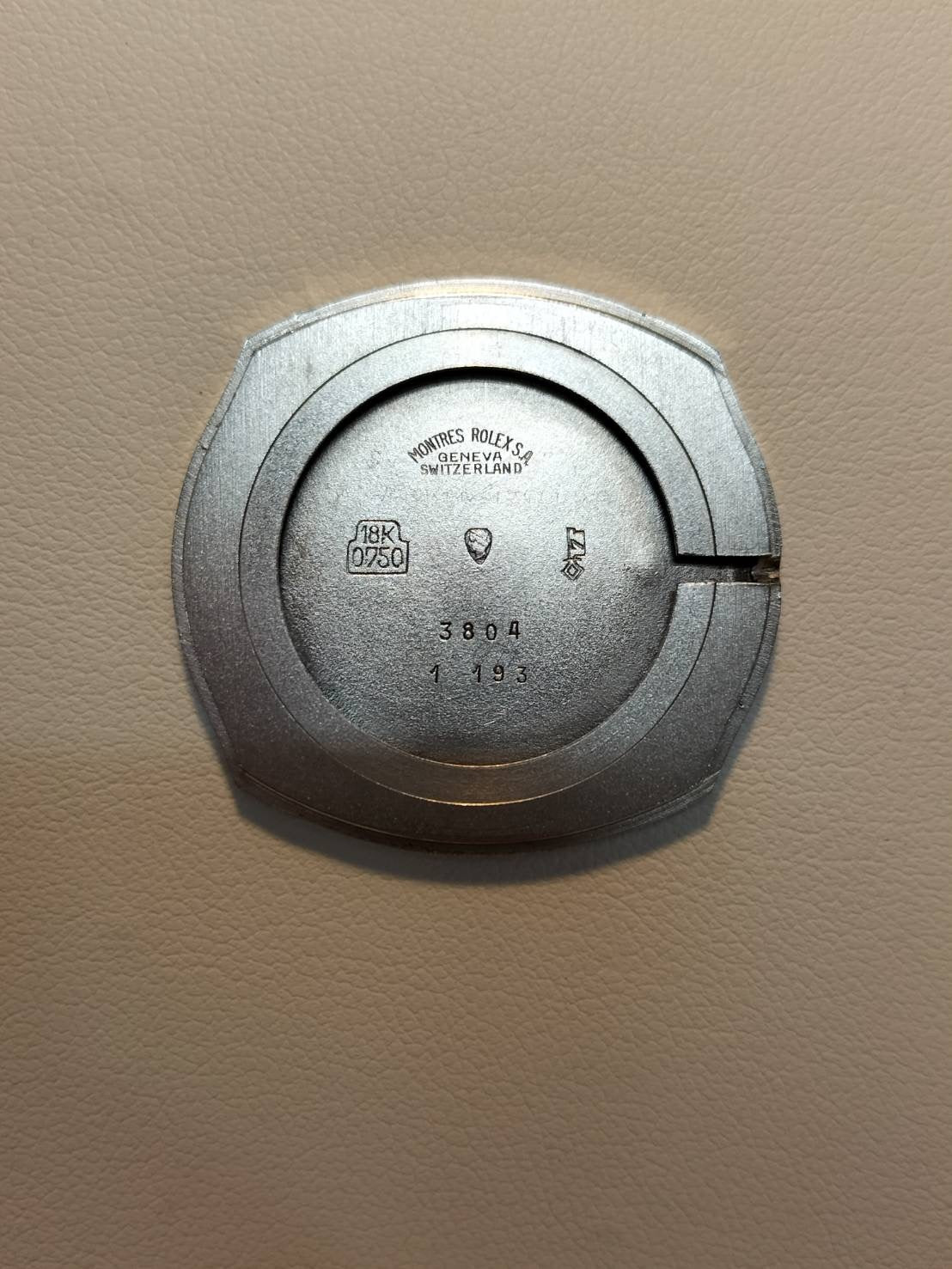 Rolex Cellini 3804 Manual winding Cal.1600 750 Leather Genuine buckle (SS) Grey dial 30 series (1970) Genuine replacement belt Overhauled