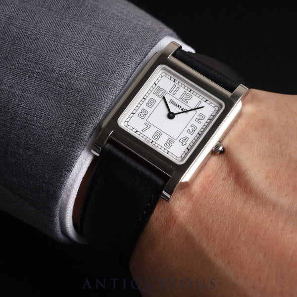 ティファニー クラシックスクエア 525.1030 クォーツ Cal.901.001 SS 純正革ベルト 純正尾錠(SS) ホワイトアラビア文字盤 オーバーホール済み