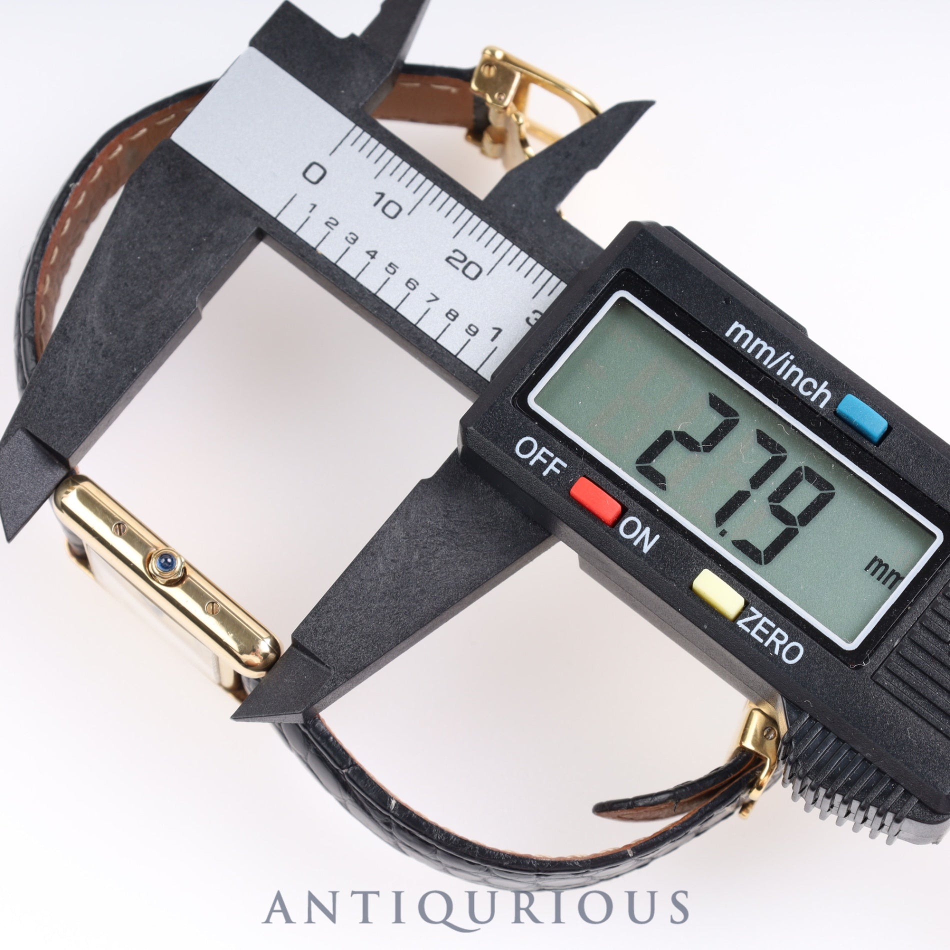 Cartier Must Tank SM QZ 3 66001 SV925 Leather Genuine D-buckle Ivory dial