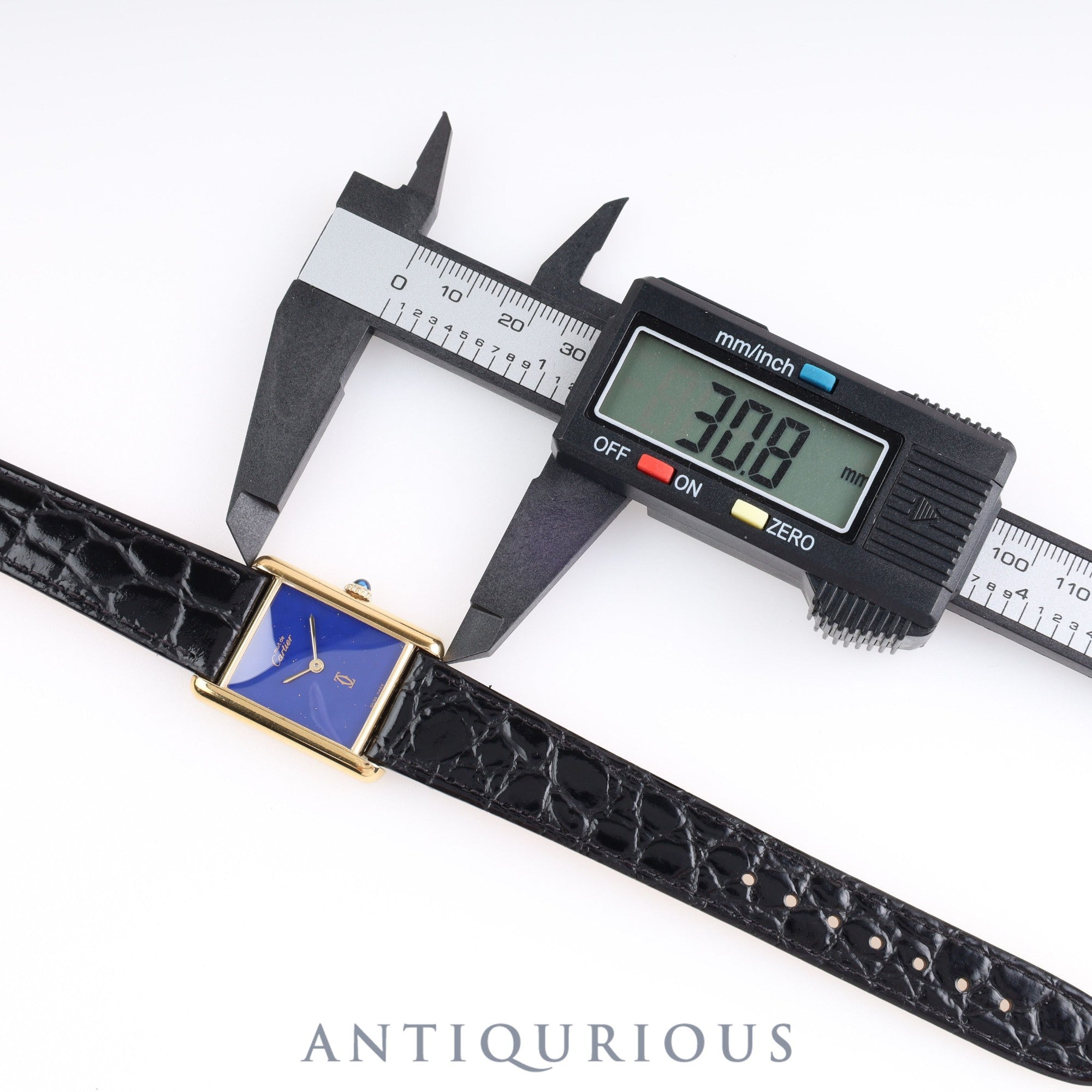 Cartier Must Tank LM Manual Winding SV925 Leather Genuine Buckle Lapis Lazuli Dial Cartier Boutique Complete Service