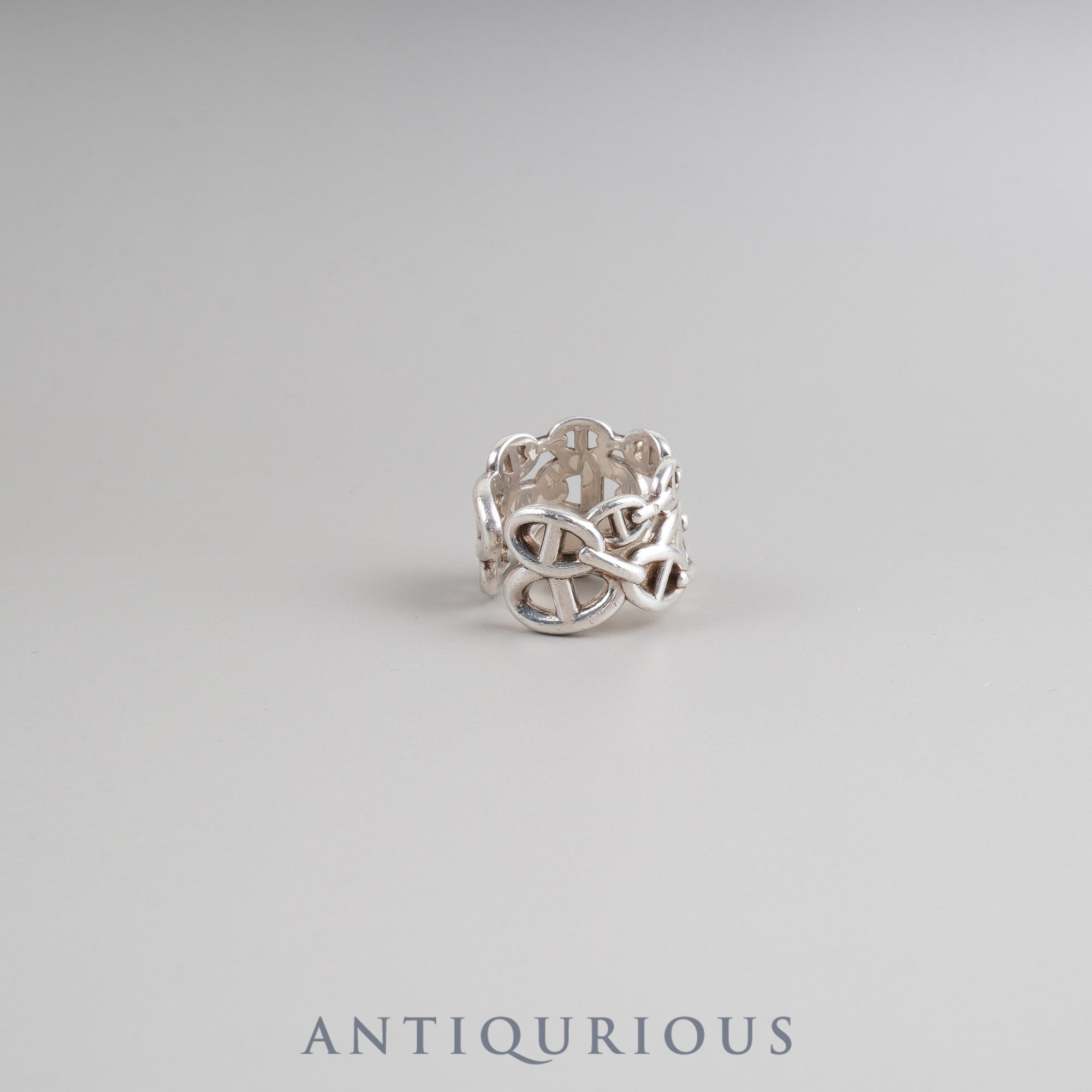 Hermès Chaine d'Ancre Enchaine GM Ring, Sterling Silver, #56, 22 Years Engraved