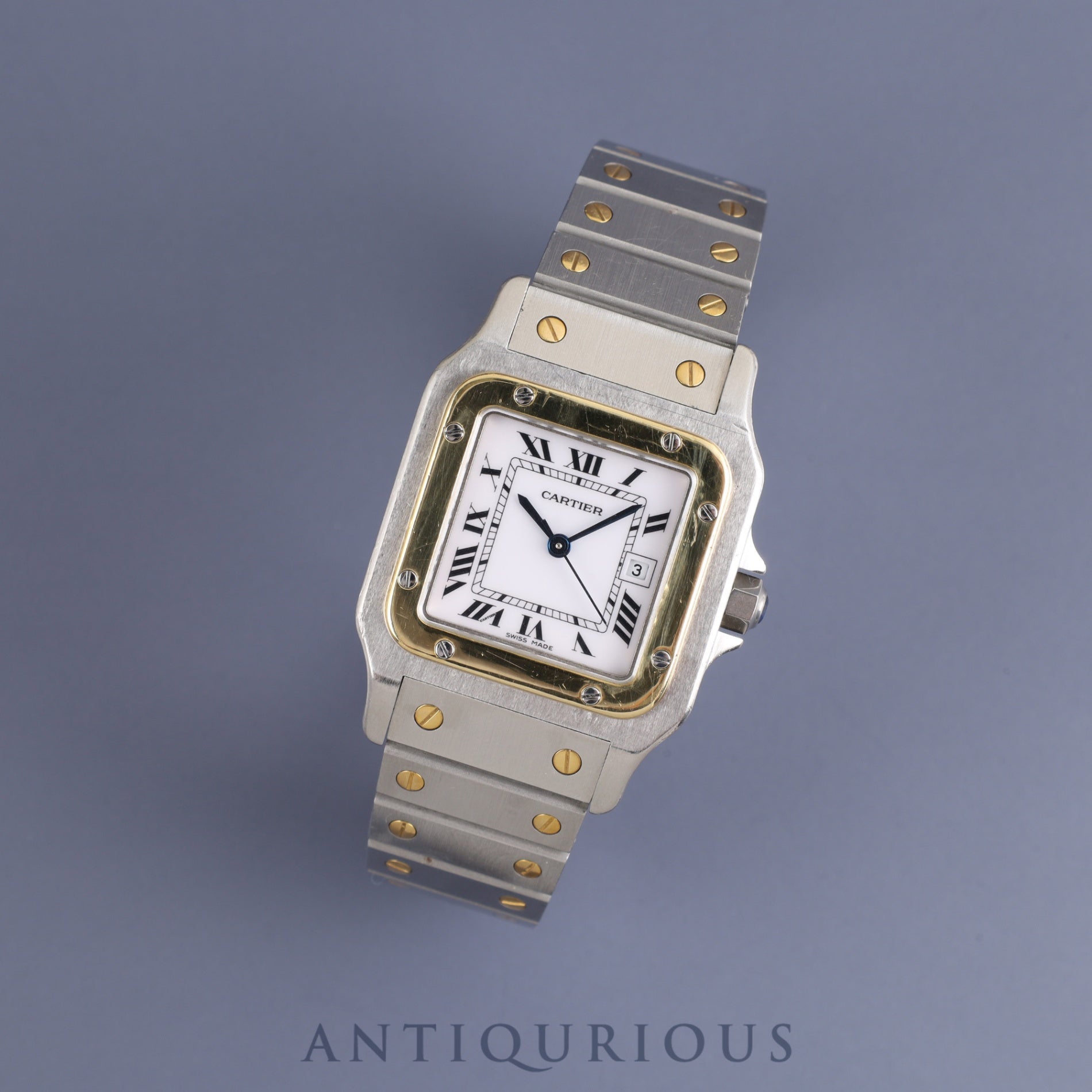 Cartier Santos Galbee LM 81036288 / 2961 Automatic SS / YG White Roman Dial Completely serviced at a Cartier boutique