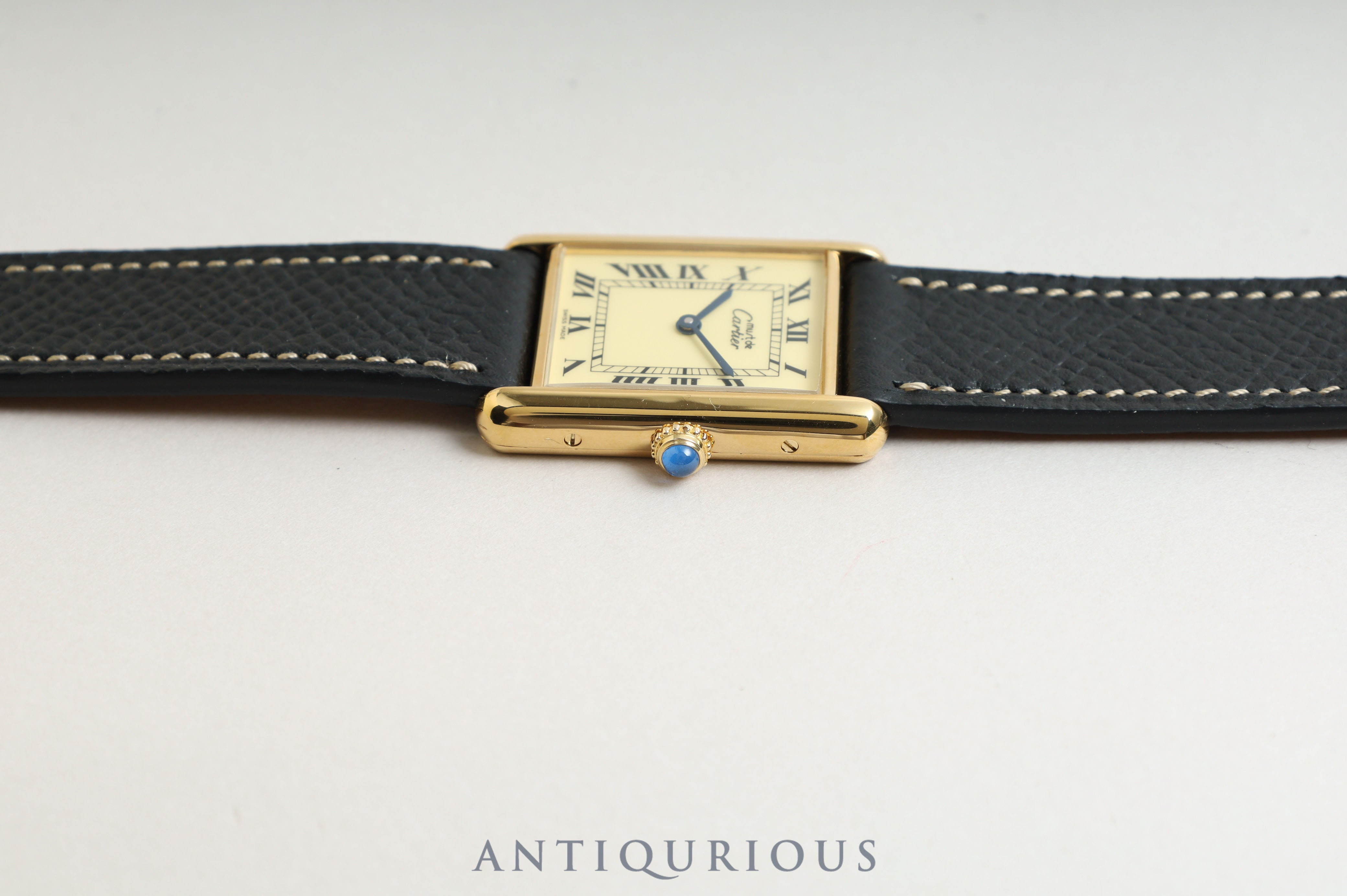 Cartier Must Tank LM QZ Ivory Roman Dial 590005 New Finish Complete Service Completed