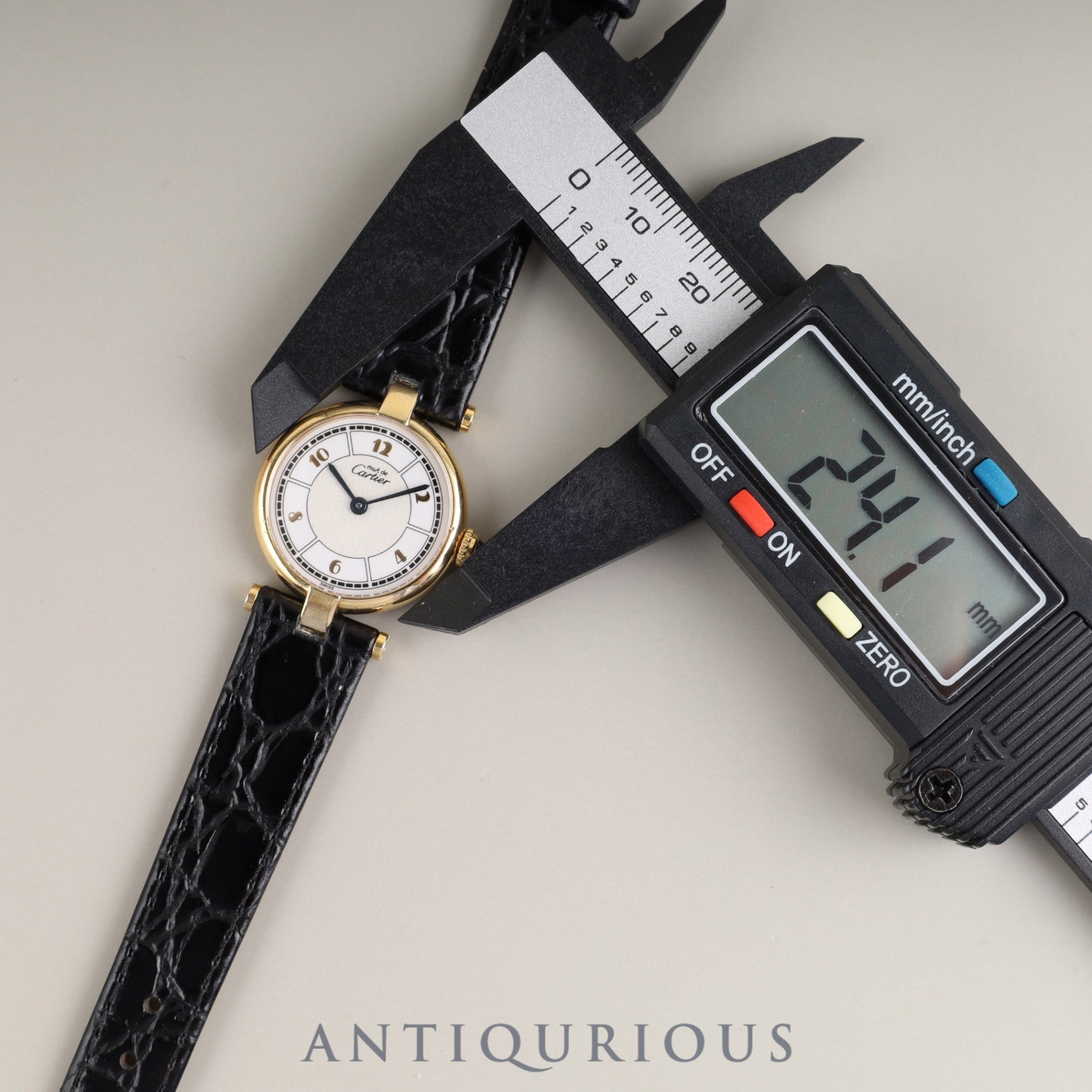 Cartier Must Vendôme VLC SM 1851 Quartz Cal. 690 SV925 Leather Genuine Buckle (GP) Arabic CC Dial Box Warranty (1998) Overhauled