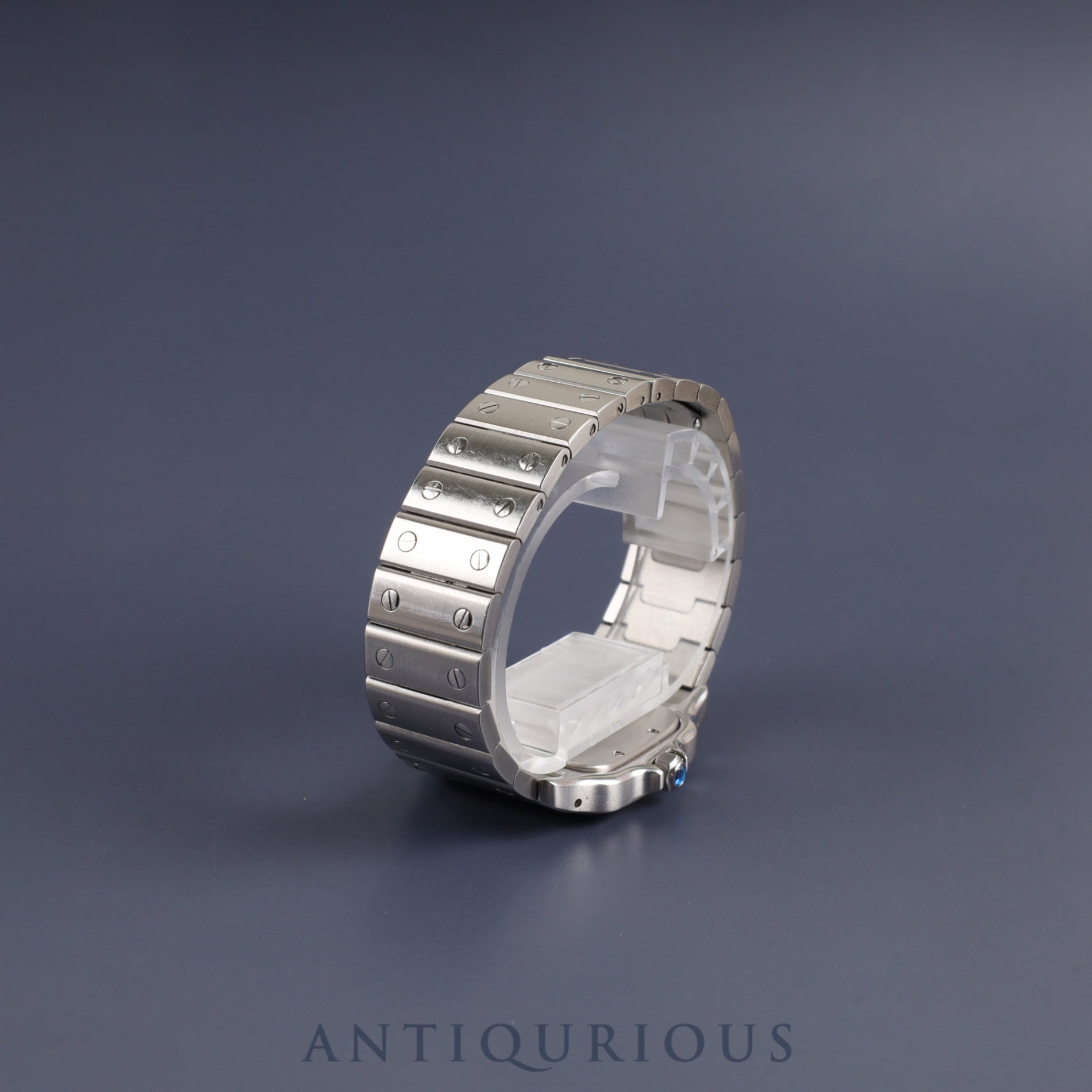 Cartier Santos Galbee LM W20018D6 / 1564 Quartz Cal.687 Stainless Steel White Dial Overhauled