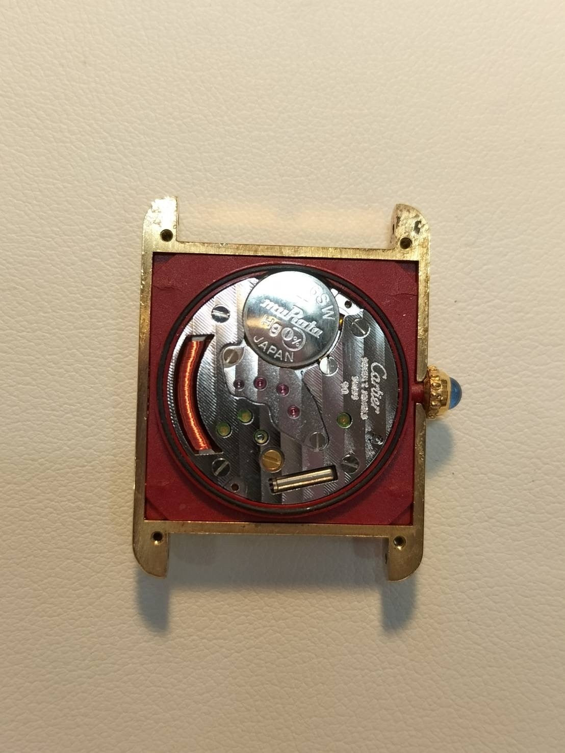 カルティエ マストタンク LM 590005 クォーツ Cal.90 SV925 革 純正尾錠(GP) フロントトリニティ文字盤 オーバーホール済み 新品仕上げ済み