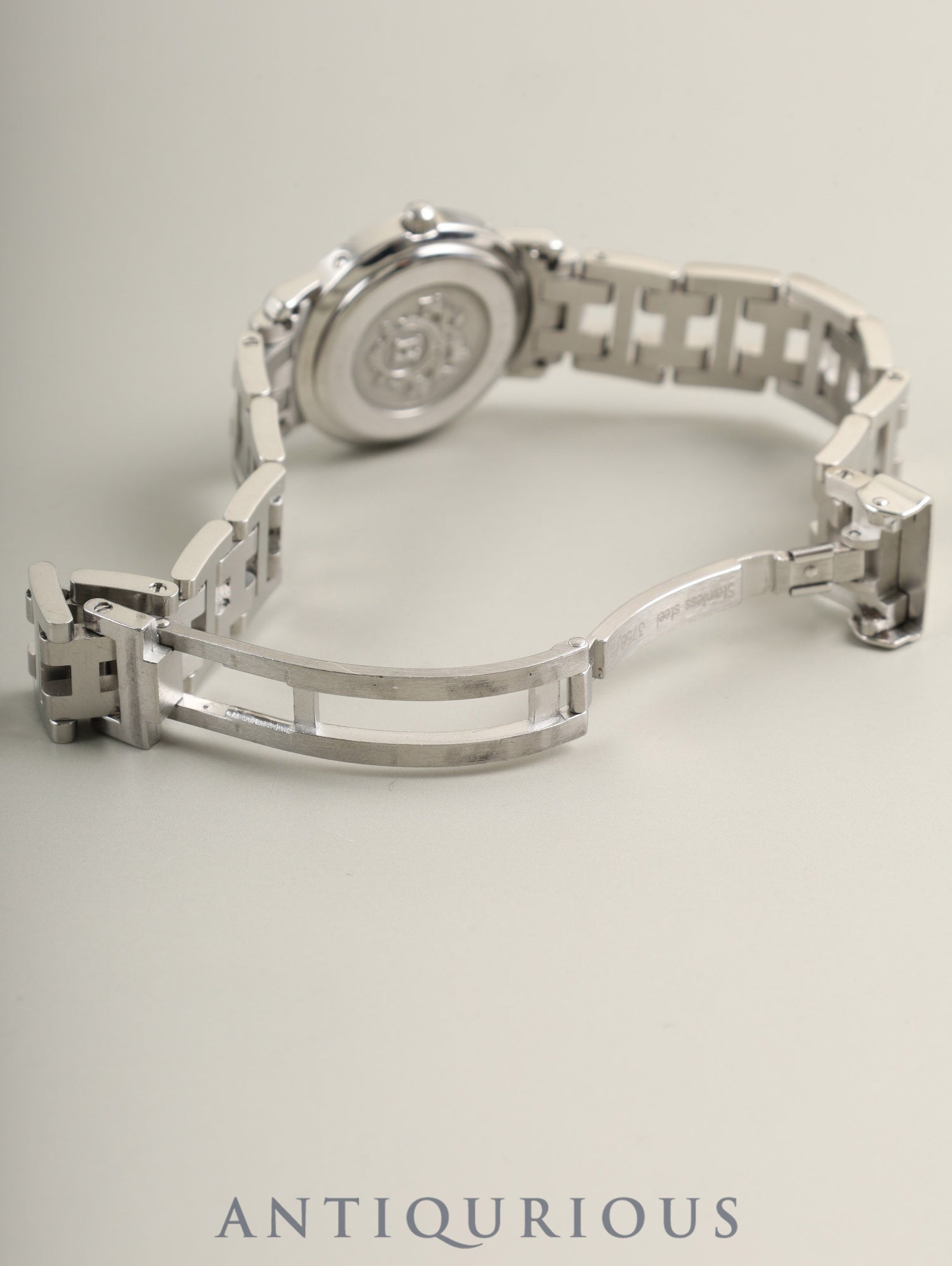 Hermès Clipper CL4.210 Quartz SS SS White Dial Box Manual Warranty (1999) Overhauled