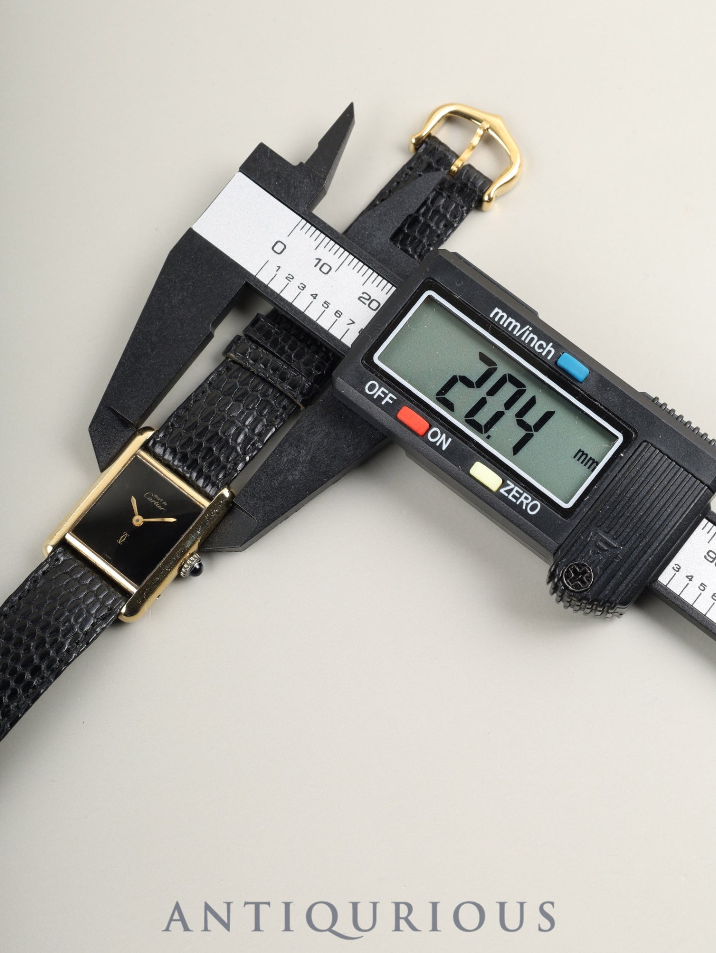 Cartier Must Tank SM Manual winding Cal.78-1 SV925 Original leather strap Original pin buckle Onyx dial (SWISS表記) Overhauled