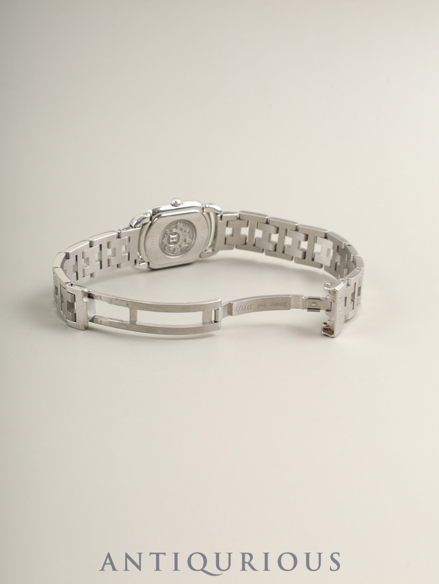 Hermes Rallye RA1.210 Quartz Cal.976.001 Stainless Steel Gray Dial Box Booklet Warranty Card Overhauled