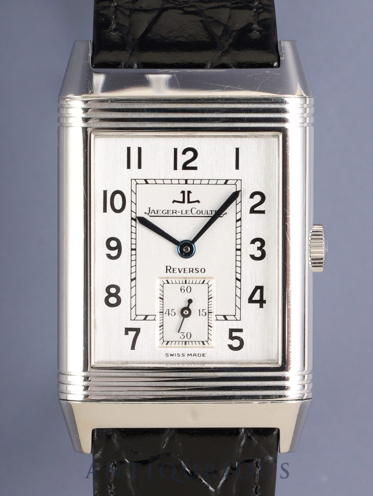 ジャガー・ルクルト ビッグレベルソ Q2708420 / 270.8.62 手巻き Cal.822 SS 革 純正バックル(SS)シルバーアラビア文字盤(SWISS MADE表記)箱 冊子 保証書(2003年 / 個人名記載)オーバーホール済み