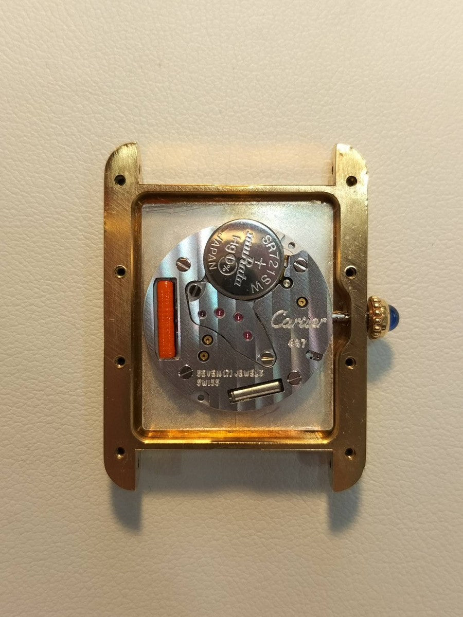 カルティエ マストタンク GM(XL) 2413 クォーツ Cal.687 SV925 革 純正Dバックル(GP) アイボリーローマン文字盤 箱 保証書(2005年) オーバーホール済み