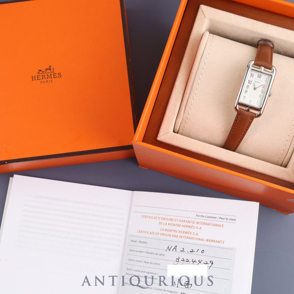 エルメス ナンタケット NA2.110 クォーツ Cal.280.002 SS 革 社外尾錠(SS)シルバー文字盤 箱 保証書(2018年) オーバーホール済み