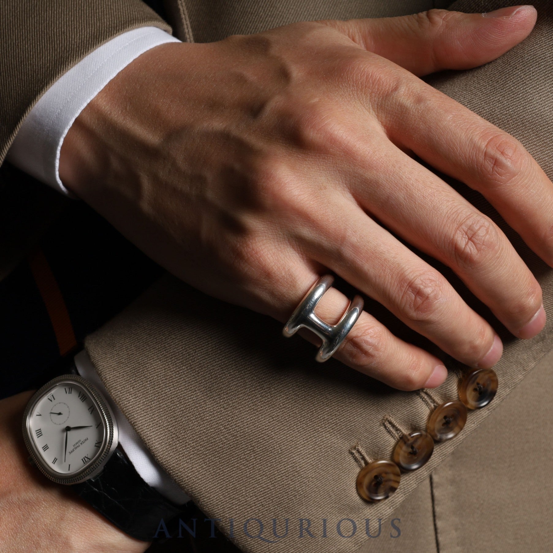 Hermes Ring Osmos GM #51 SV925 Box