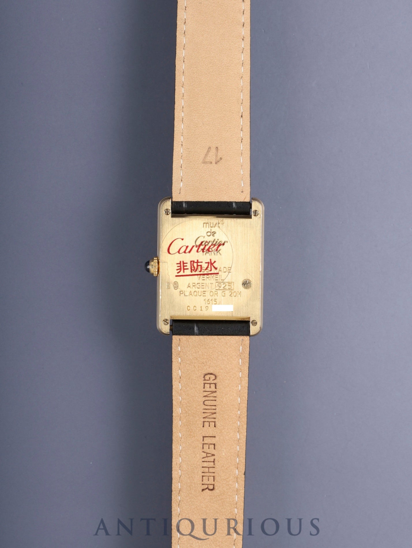 カルティエ マストタンク LM 1615 クォーツ Cal.690 SV925 革 純正尾Dバックル(GP)ホワイト飛びローマンCC文字盤(SWISS表記) オーバーホール済み