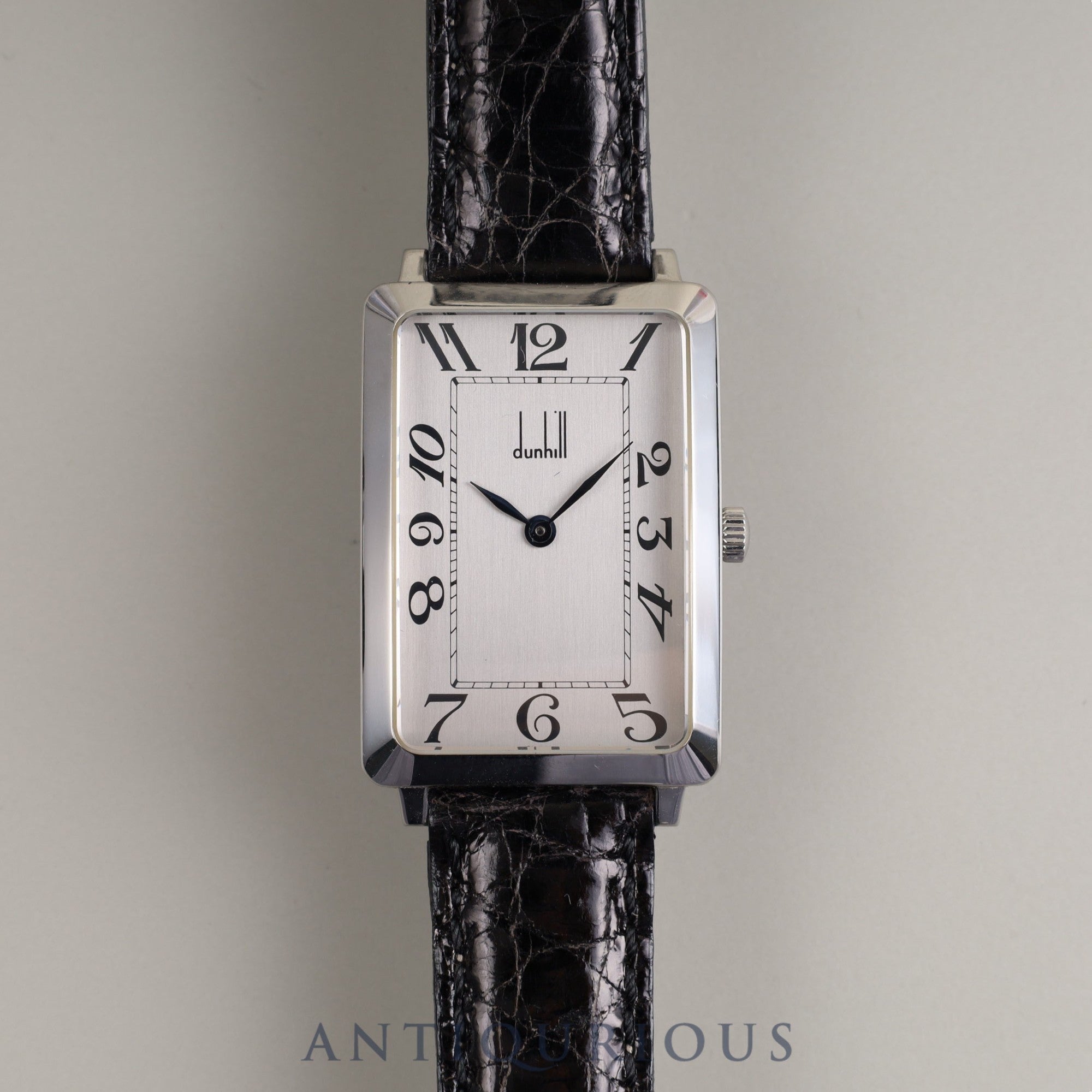 Dunhill Centenary, manual winding, stainless steel, leather, silver dial, overhauled