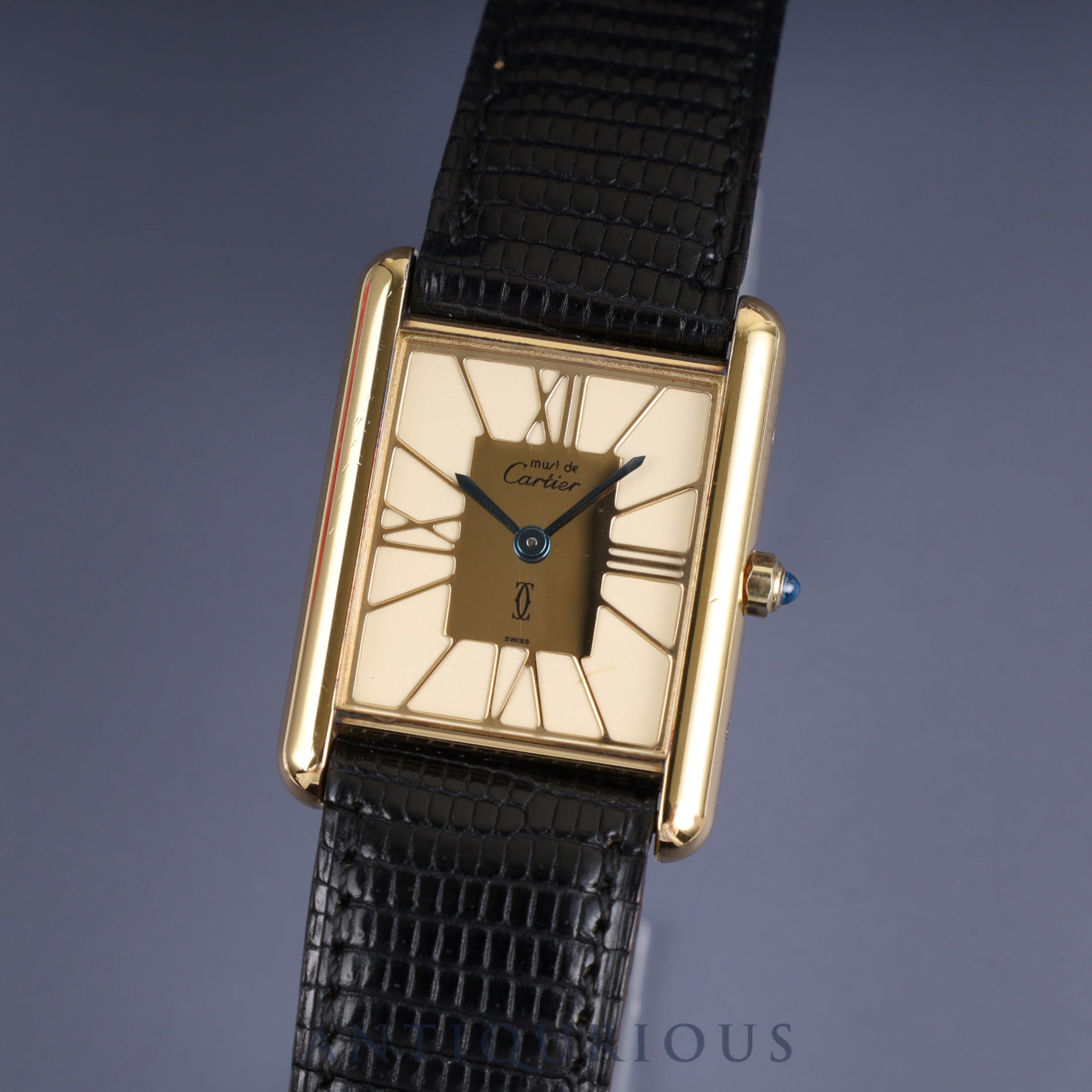 カルティエ マストタンク LM 6 81006 クォーツ Cal.81 SV925 純正革ベルト(使用感あり)純正尾錠(GP) クロワゾネ文字盤 オーバーホール済み