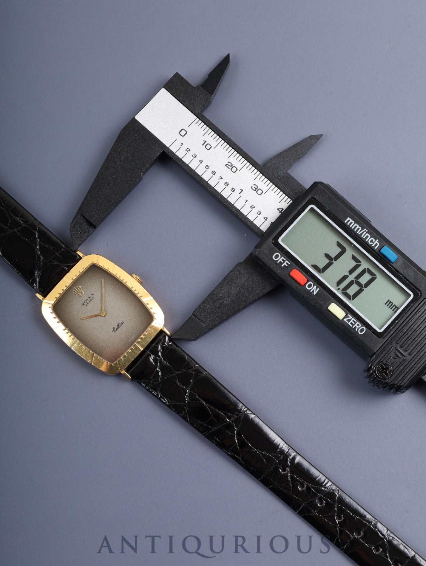 ロレックス チェリーニ 4087 手巻き Cal.1601 750 革 純正尾錠(GP) グレーグラデーション文字盤 69番台(1981年)オーバーホール済み