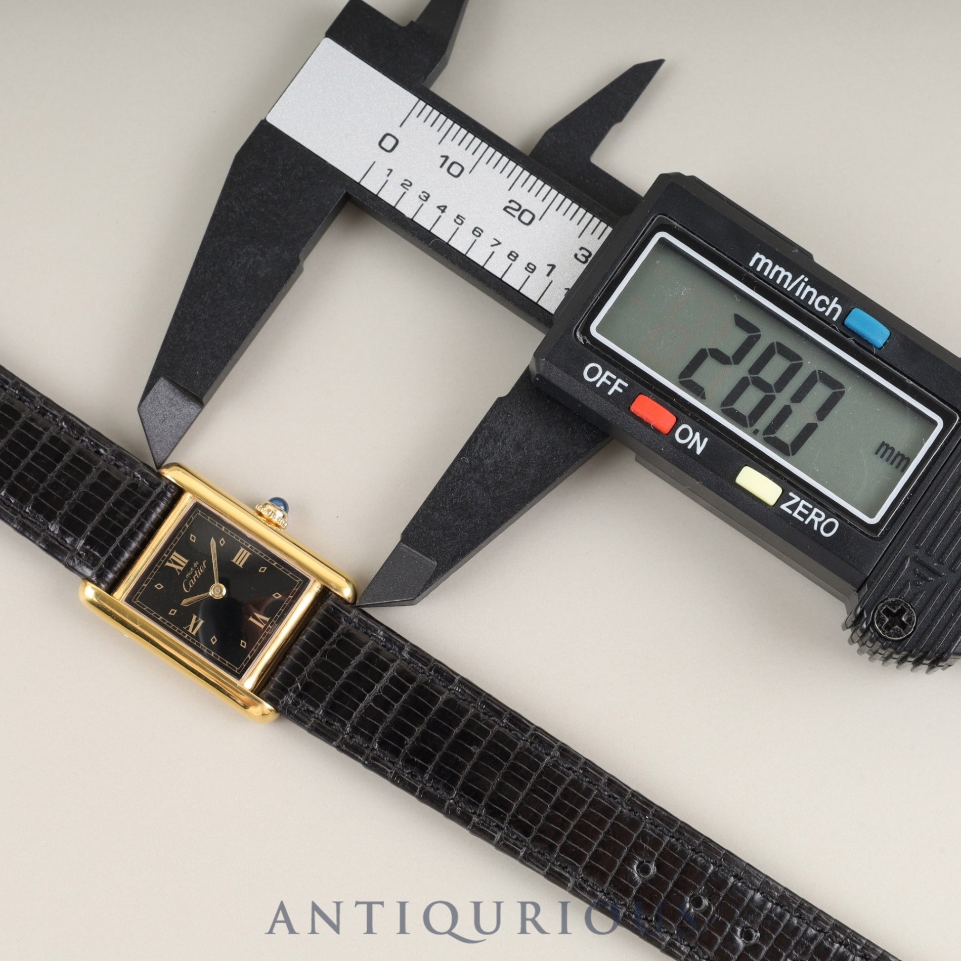 カルティエ マストタンク SM 5057001 クォーツ Cal.057 SV925 革 純正尾錠(GP) ブラック飛びローマン文字盤(SWISS表記) 1982年頃~1995年頃 オーバーホール済み 新品仕上げ済み