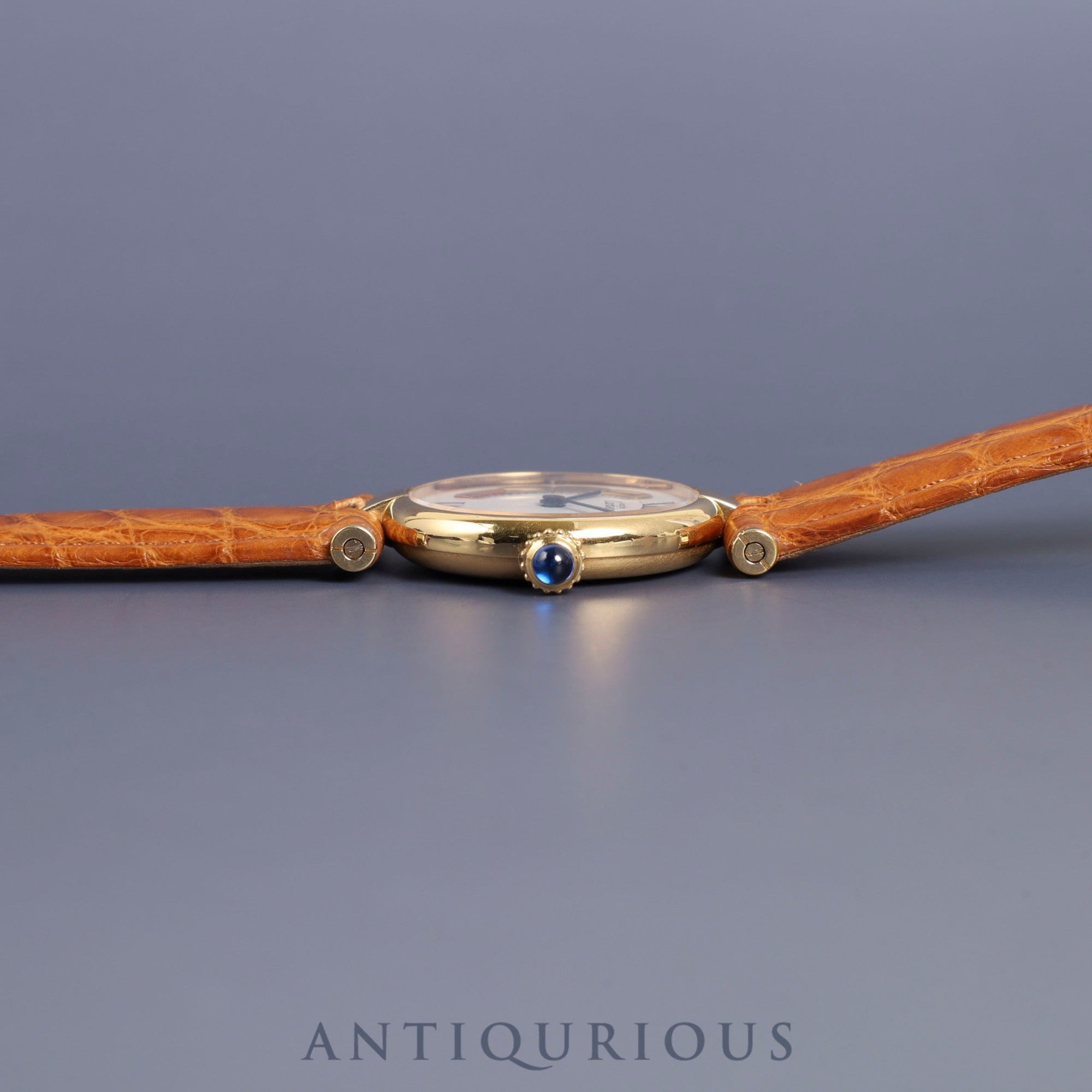 カルティエ マスト ヴァンドーム VLC SM 590004 クォーツ Cal.90 SV925 革 純正Dバックル(GP)トリニティ文字盤 冊子 オーバーホール済み