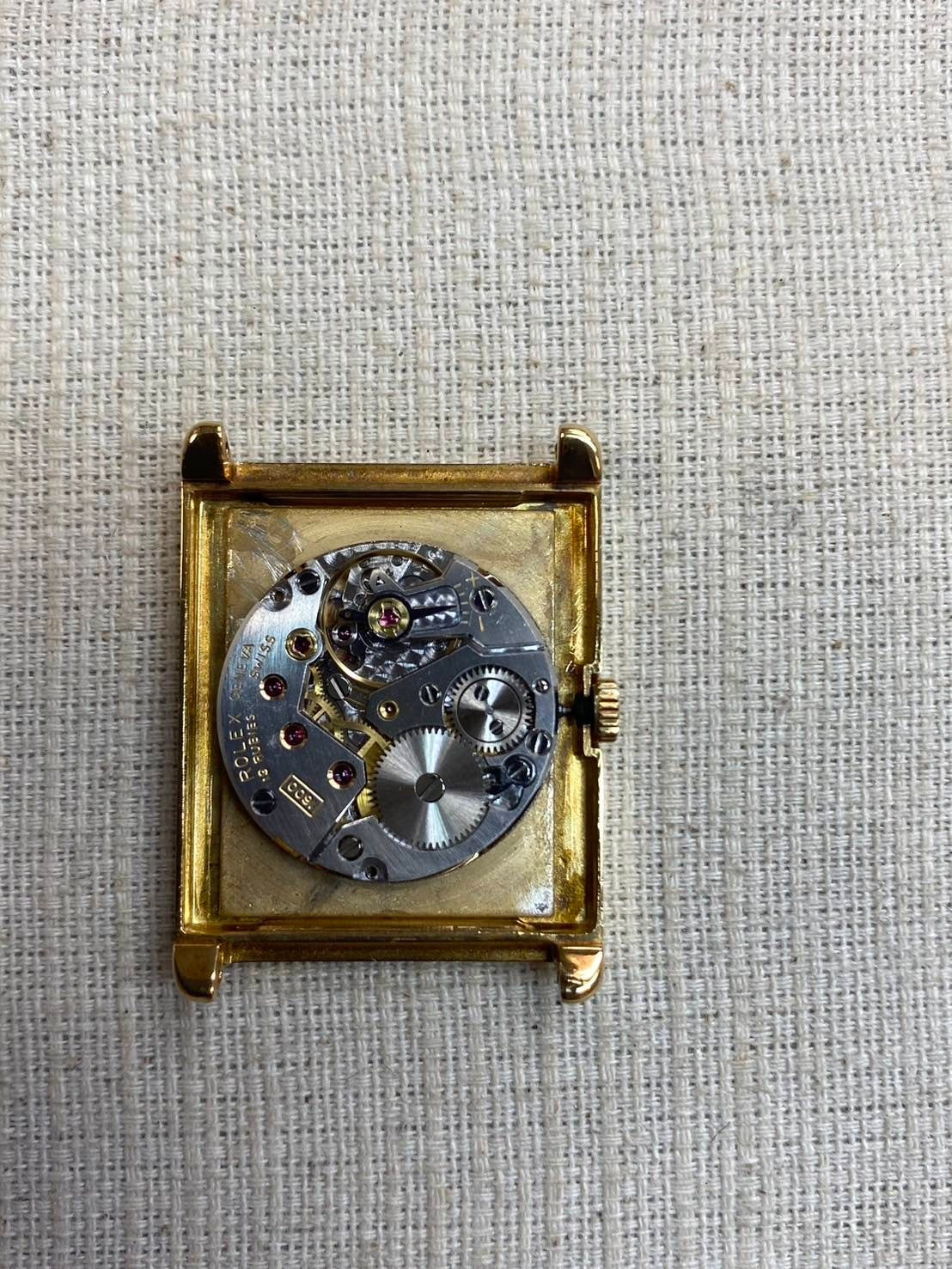 ロレックス チェリーニ 4105 手巻き Cal.1600 YG 革 純正尾錠(GP)ゴールド文字盤 4番(1976年)