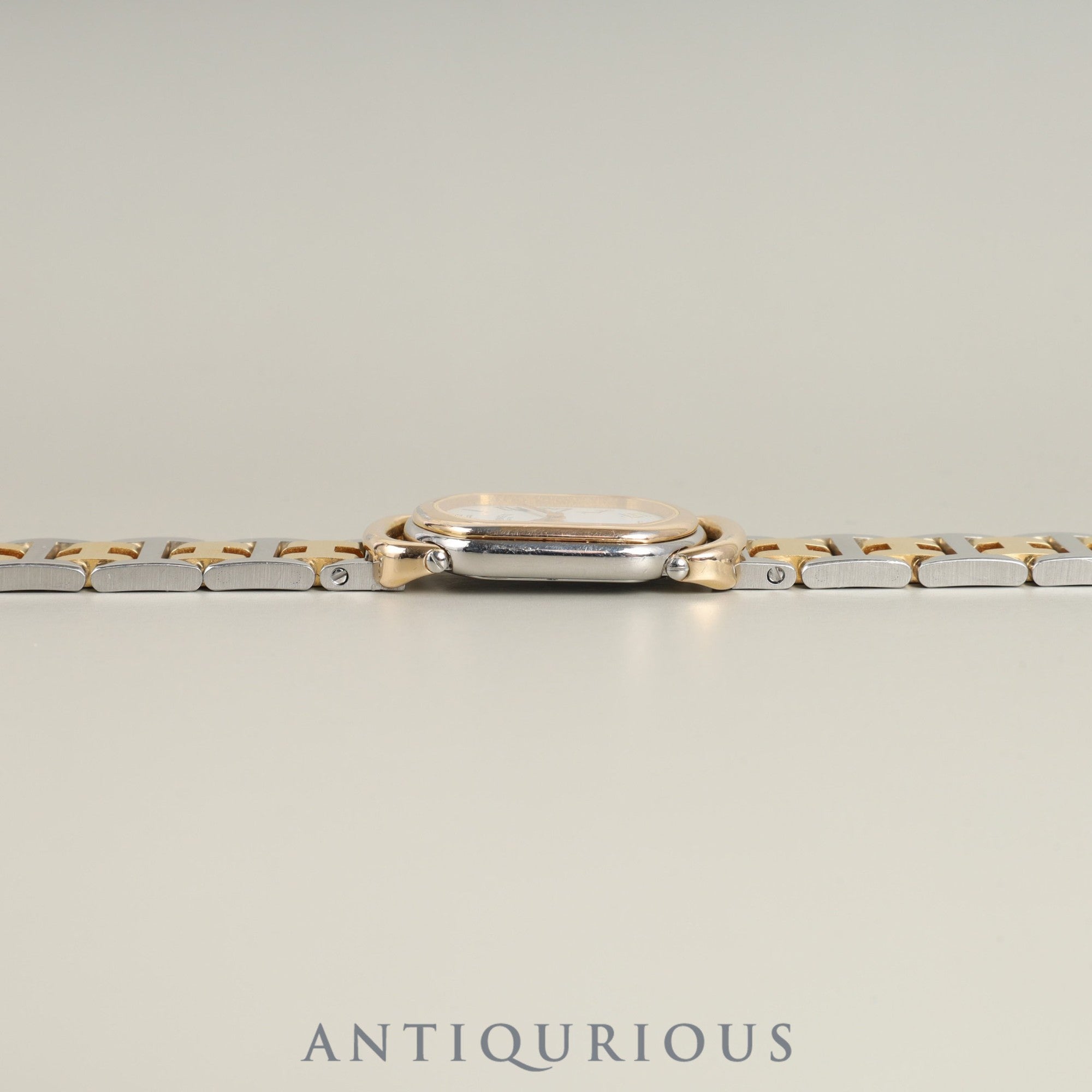 エルメス ラリー 77.03 クォーツ Cal.976.001 SS/GP SS/GP ホワイト文字盤 オーバーホール済み