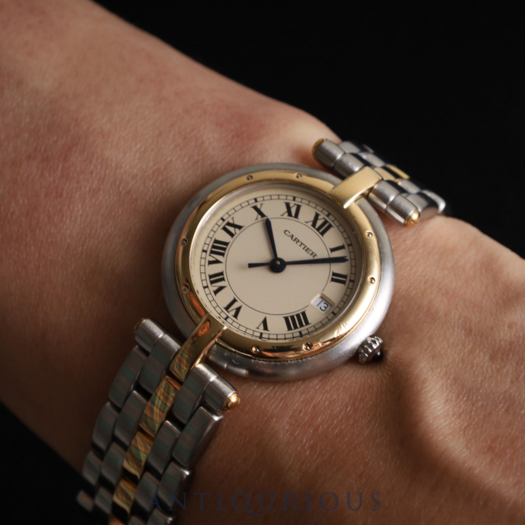 Cartier Panthere Vendome LM 183964 Quartz SS/YG 1 Row White Roman Dial Completely serviced at Cartier boutique