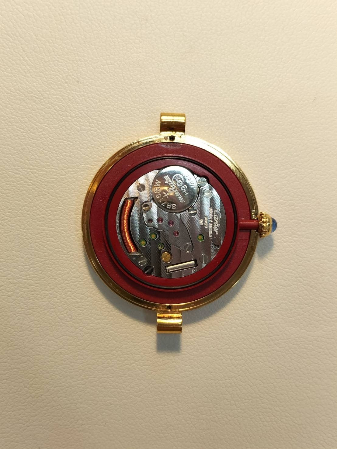 カルティエ マスト ヴァンドーム VLC LM 590003 クォーツ Cal.90 SV925 革 純正尾錠(GP) アイボリーローマン文字盤 オーバーホール済み