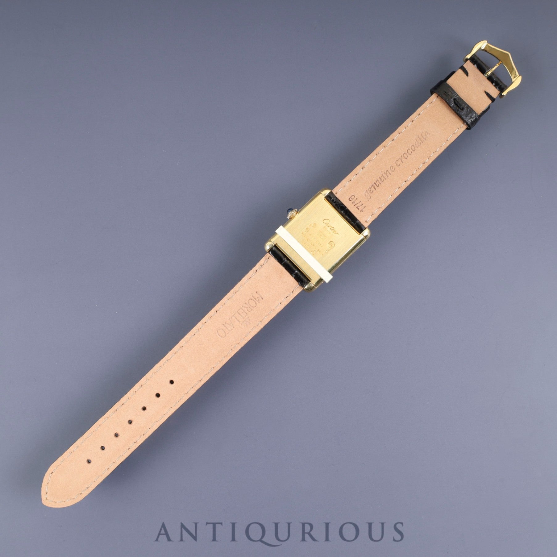 カルティエ マストタンク LM 手巻き SV925 革 純正尾錠(GP)アイボリーローマン文字盤 オーバーホール済み