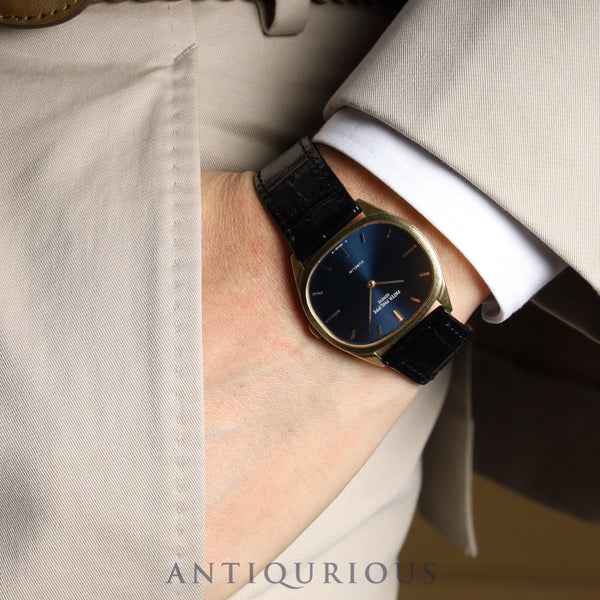 Patek Philippe Golden Ellipse 3545J GUBELIN Double Name Manual Winding Cal.23-300PM YG Leather Blue Dial Paper Box