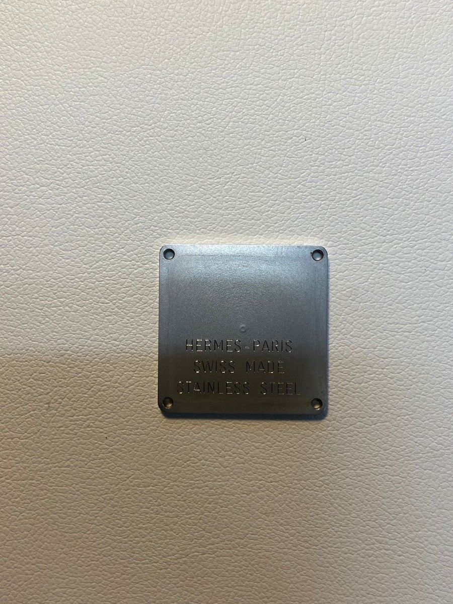 エルメス Hウォッチ HH1.201 クォーツ GP 純正革ベルト ゴールド文字盤 箱 保証書(2004年)オーバーホール済み