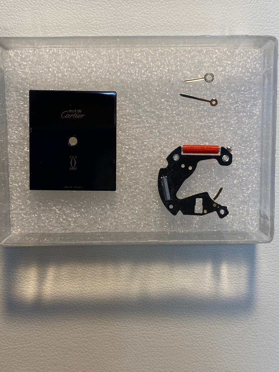 Cartier Must Tank LM 6 81006 Quartz Cal.690 SV925 Leather Genuine Buckle (GP) Onyx Dial Overhauled and Finished to Like New