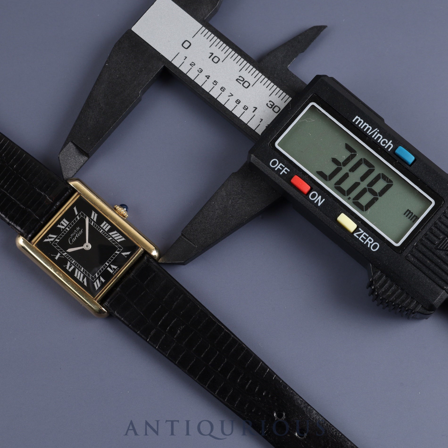 Cartier Must Tank LM 81974913 Manual winding Cal.78-1 Leather Genuine buckle (GP) Black Roman dial Warranty (no date) Overhauled