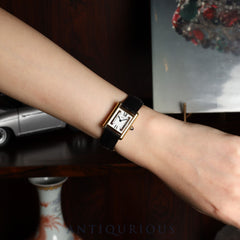 Cartier Must Tank SM 1613 Quartz Caliber 957.06 SV925 Leather Strap with Genuine D-Buckle (GP) Side Trinity Dial Circa 1996-1998 Overhauled