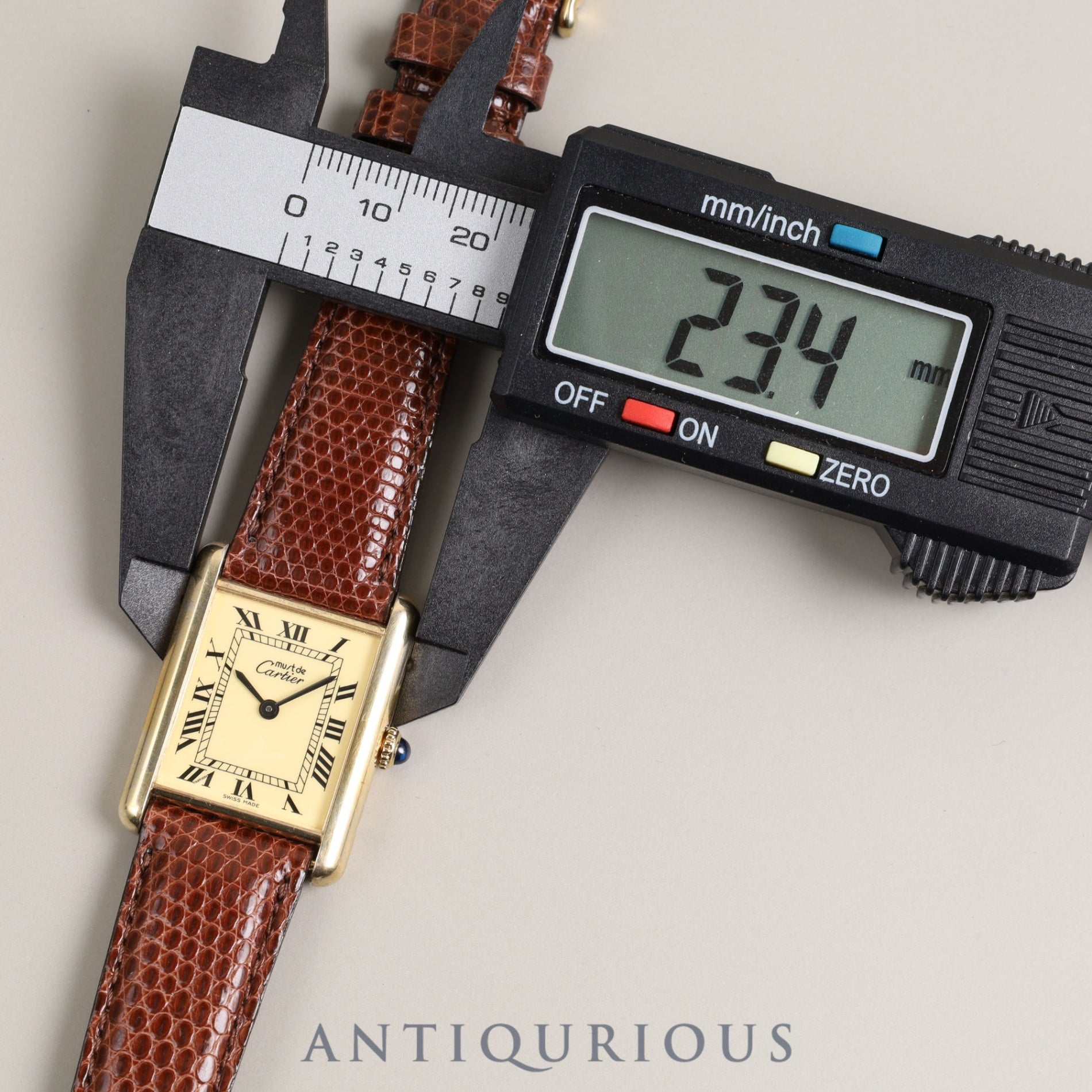 Cartier Must Tank LM Manual winding 925 Leather Genuine buckle (GP) Ivory dial Complete Cartier boutique service completed