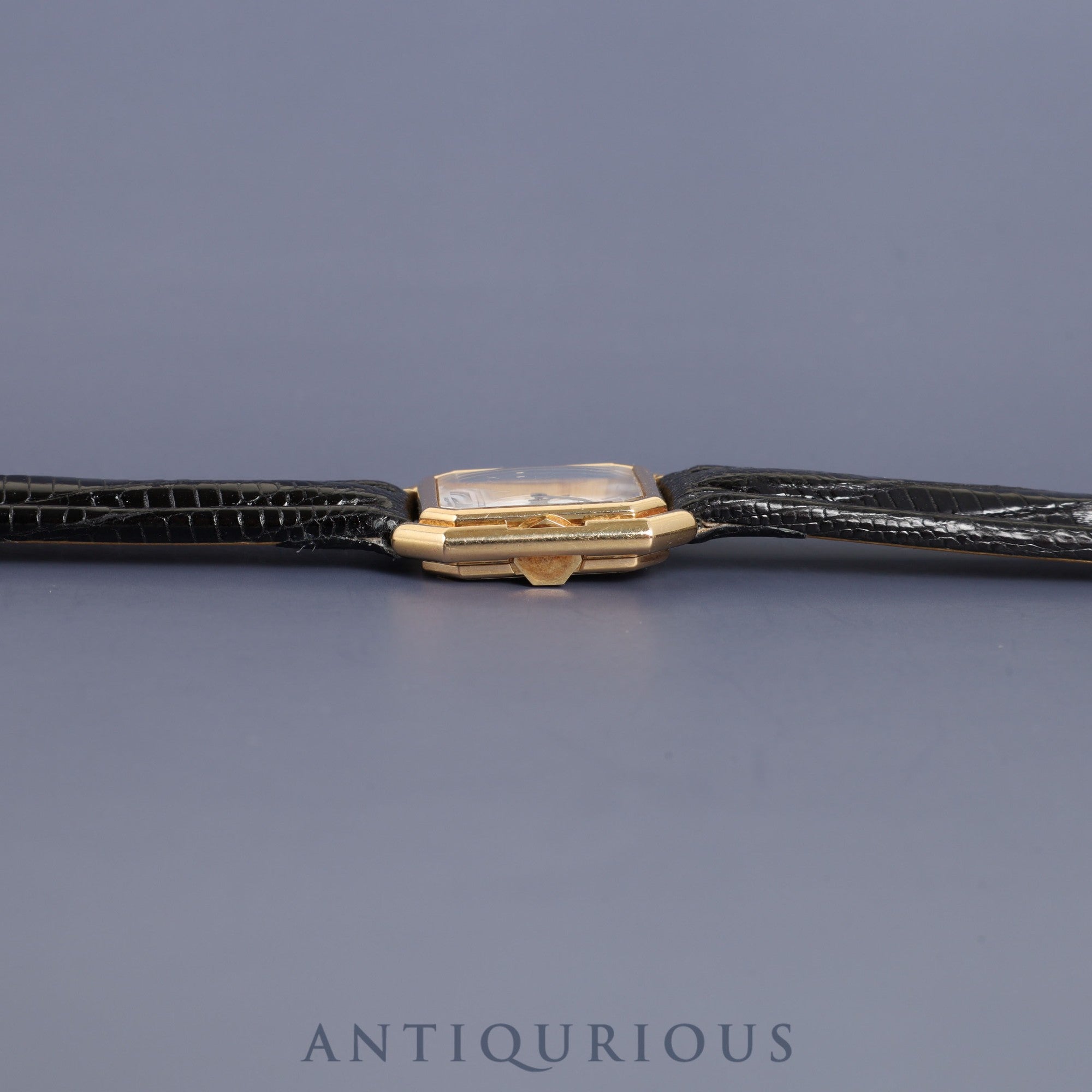 カルティエ サンチュール SM 78100 手巻き Cal.78-1 YG 革 純正尾錠(750YG)ホワイトローマン文字盤 オーバーホール済み