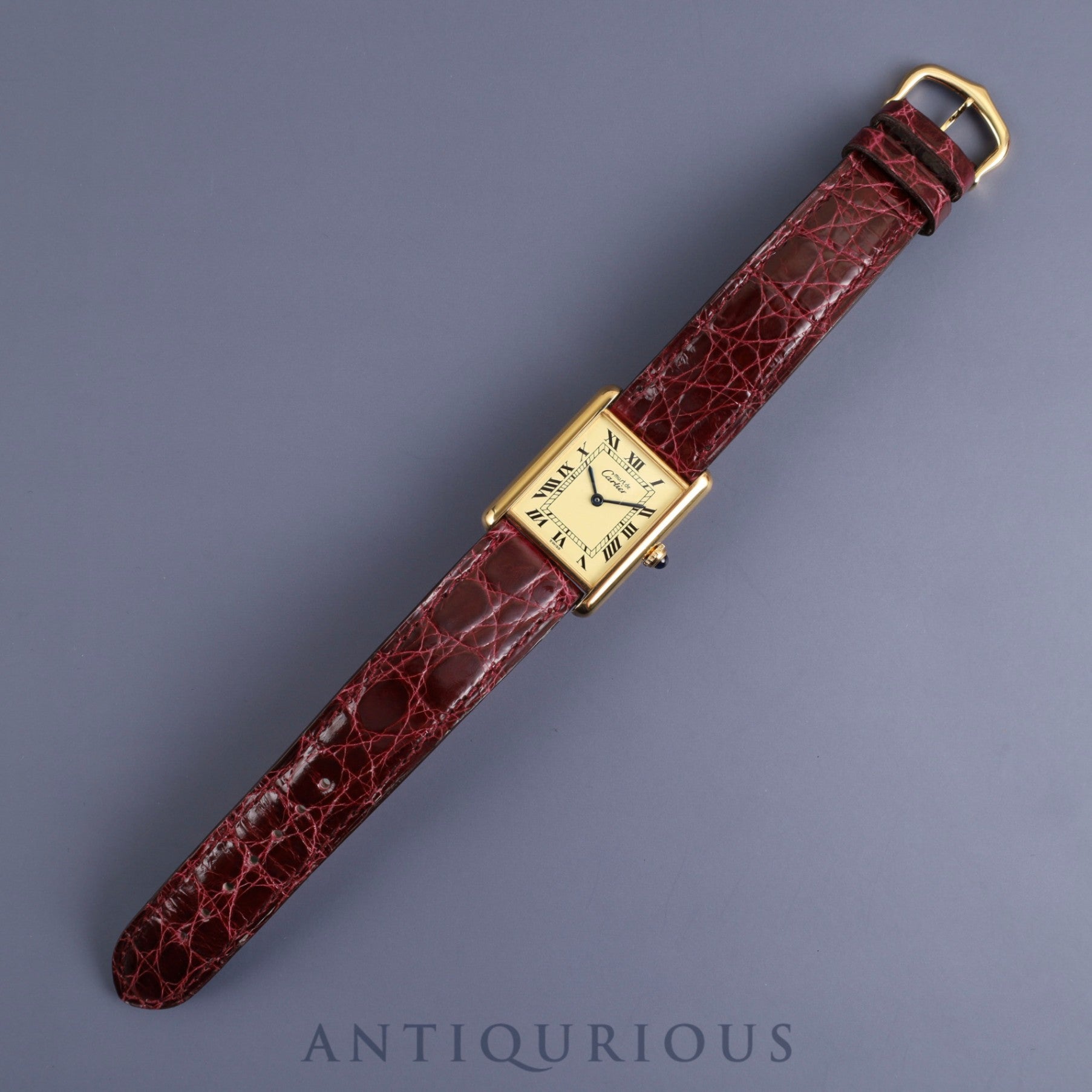 Cartier Must Tank LM 590005 Quartz Cal.90 SV925 Genuine leather strap Genuine buckle (GP) Ivory Roman dial Box Overhauled