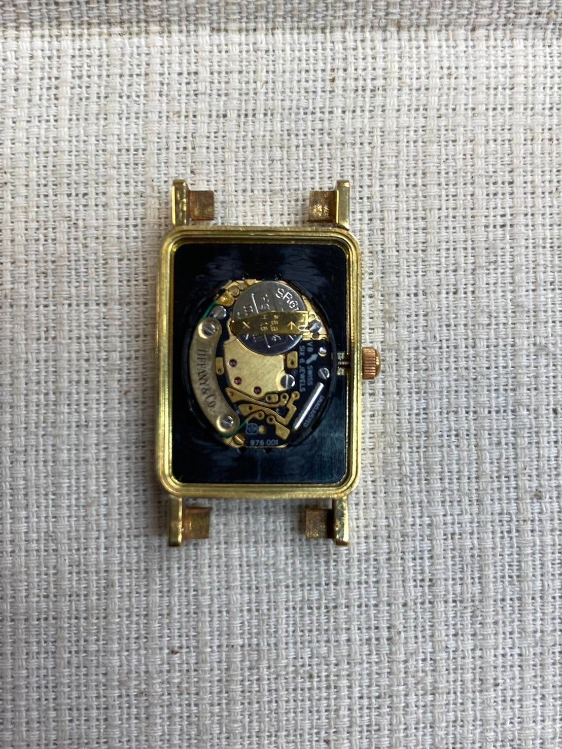 Tiffany Atlas YG CASE Quartz Cal.976 001 YG Leather Champagne Dial Box