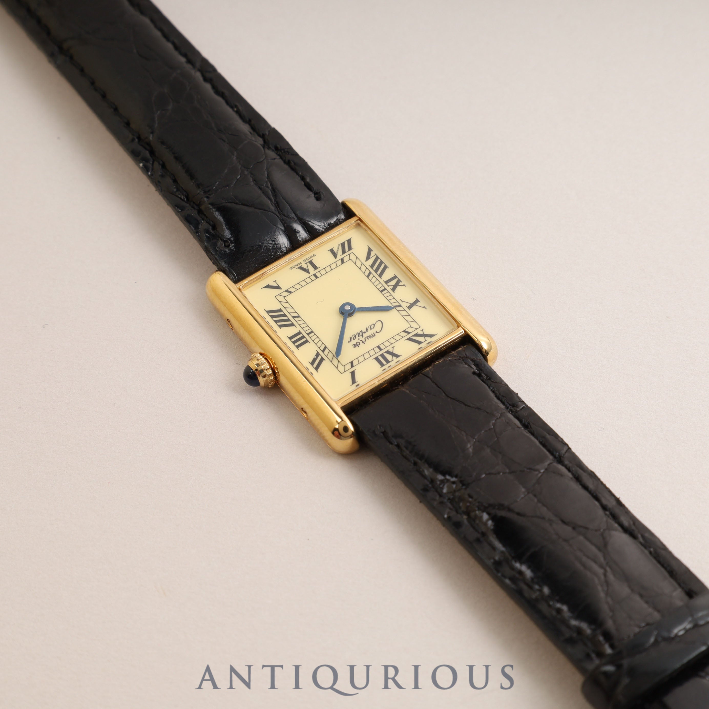 Cartier Must Tank LM QZ Ivory Roman Dial
