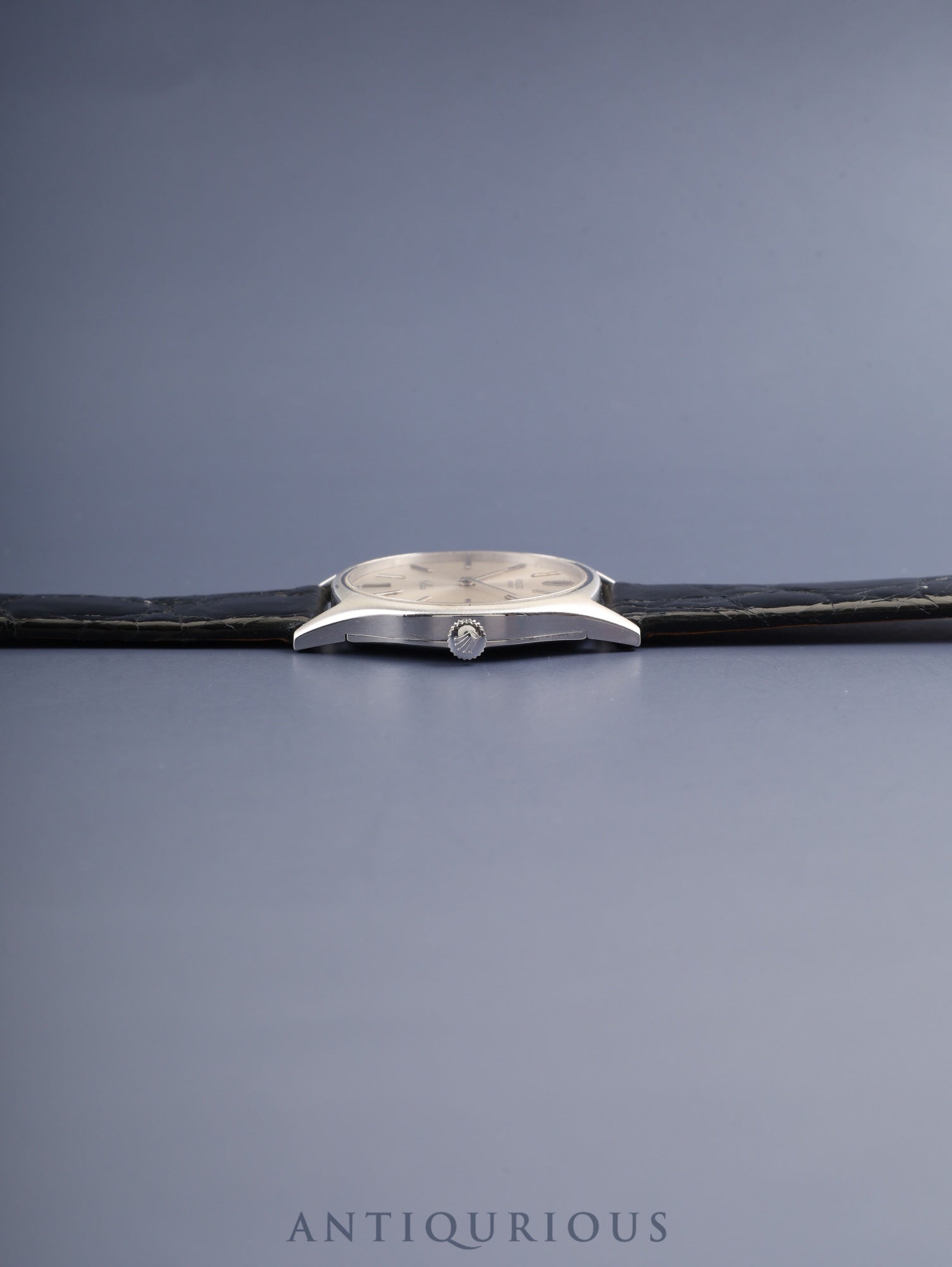 Rolex Cellini 3806 Manual Winding Caliber 1600 750WG Leather Strap with Genuine Stainless Steel Buckle Silver Dial No. 31 (1970) Overhauled