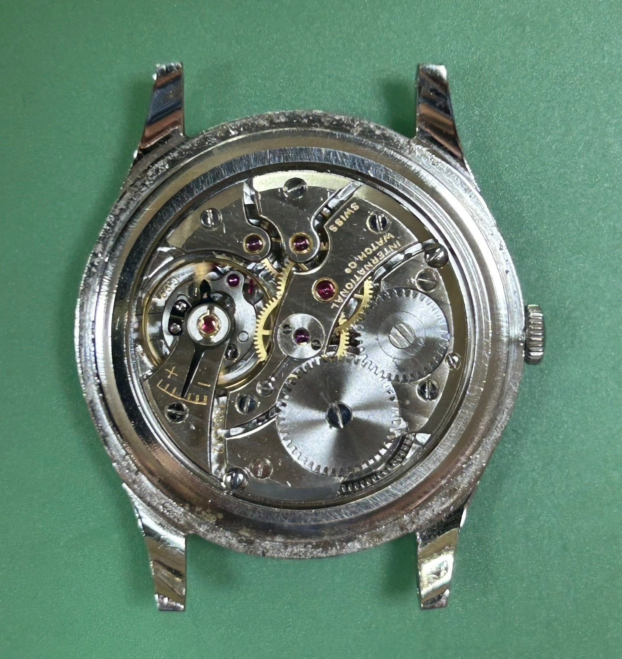 IWC オールドインター 手巻き Cal.C.89 SS 革 純正尾錠(SS) シルバー文字盤 オーバーホール済み アイダブリュシー