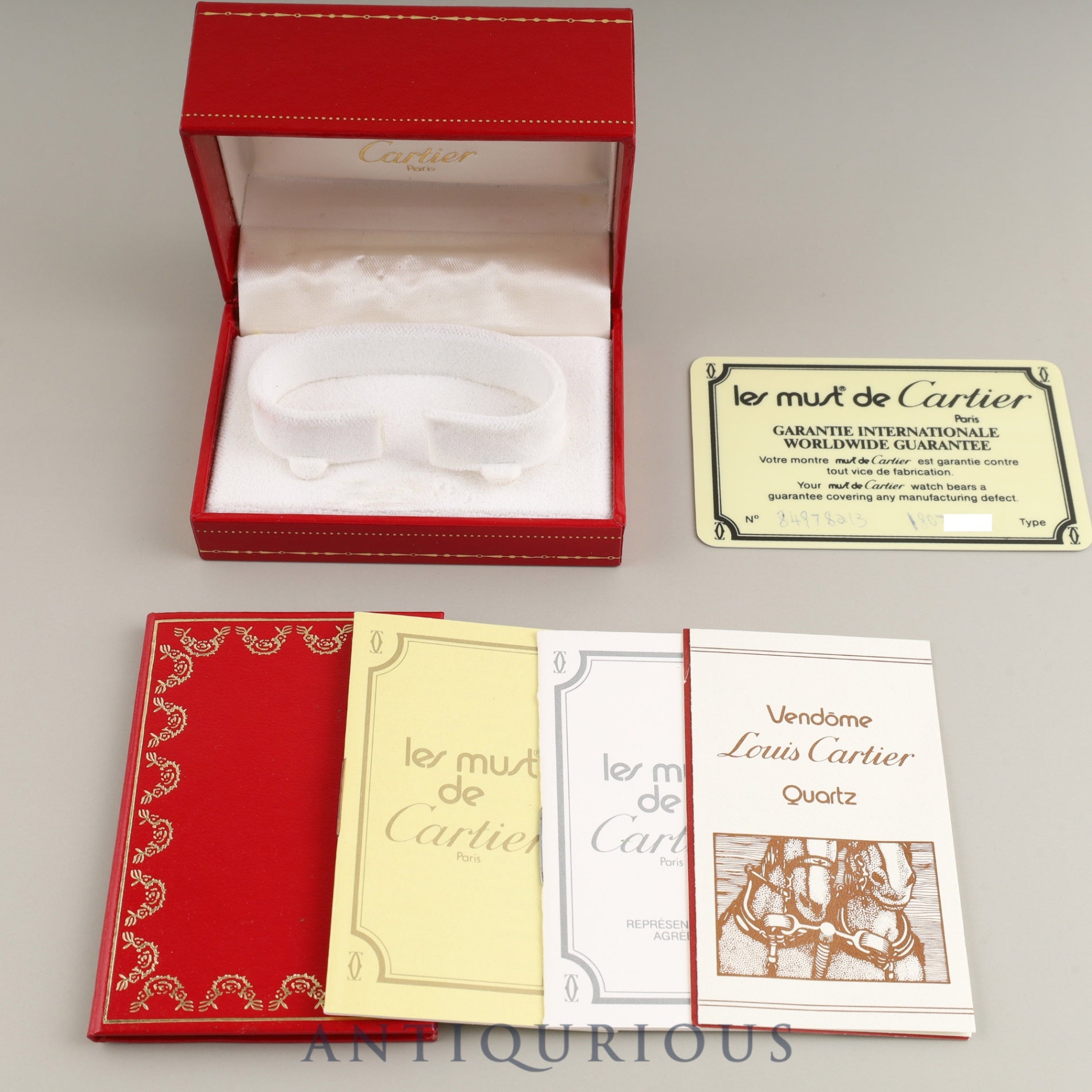 Cartier Must Vendôme VLC SM 18 Quartz Cal.81 SV925 Genuine Buckle (GP) Ivory Roman Dial Box Booklet Warranty Card Overhauled