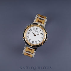 Hermes Clipper 48 03 Quartz SS/GP SS/GP White Dial Overhauled