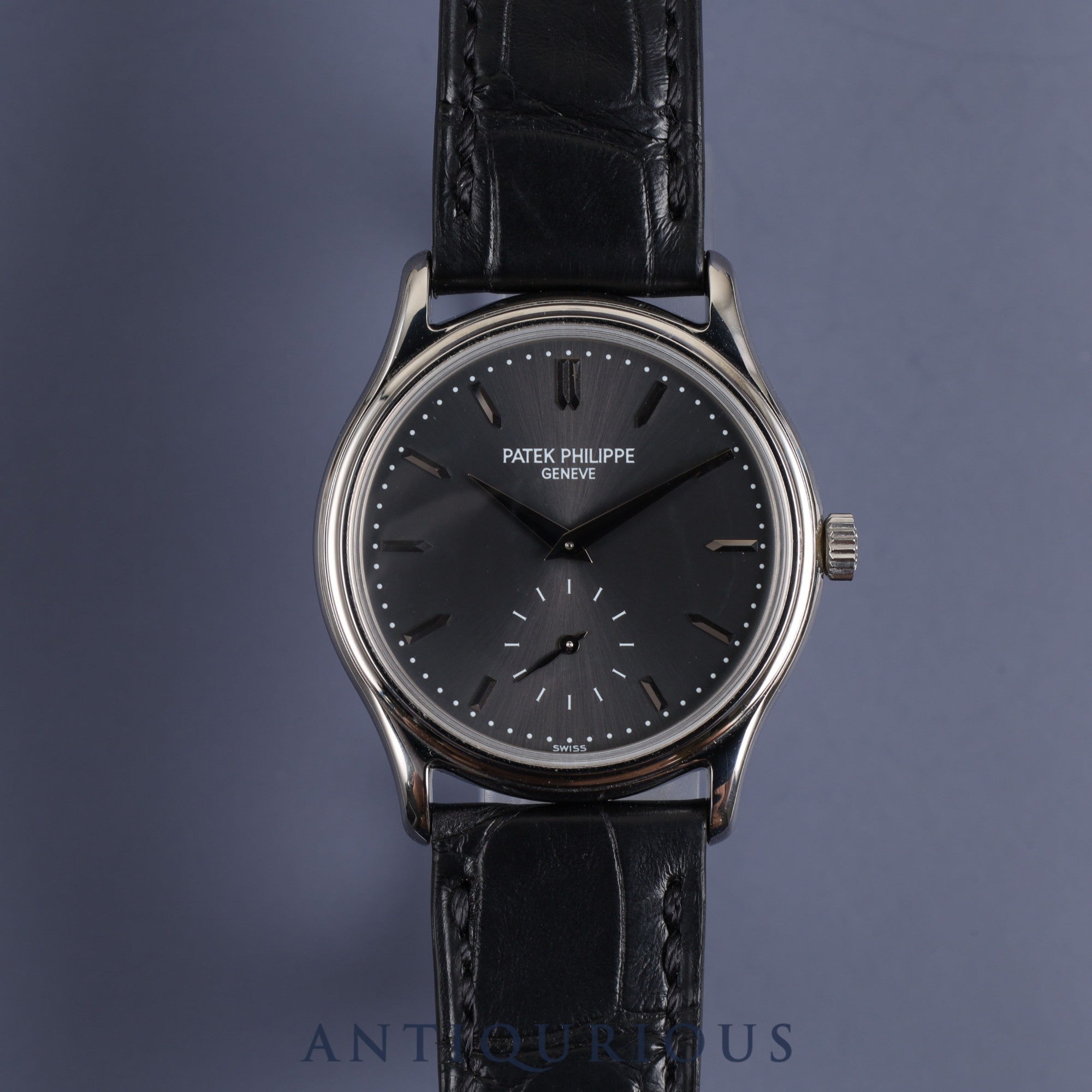 Patek Philippe Calatrava 3923A Manual winding Cal.215 SS Leather Genuine buckle (SS) Grey dial 1987 Repair details included