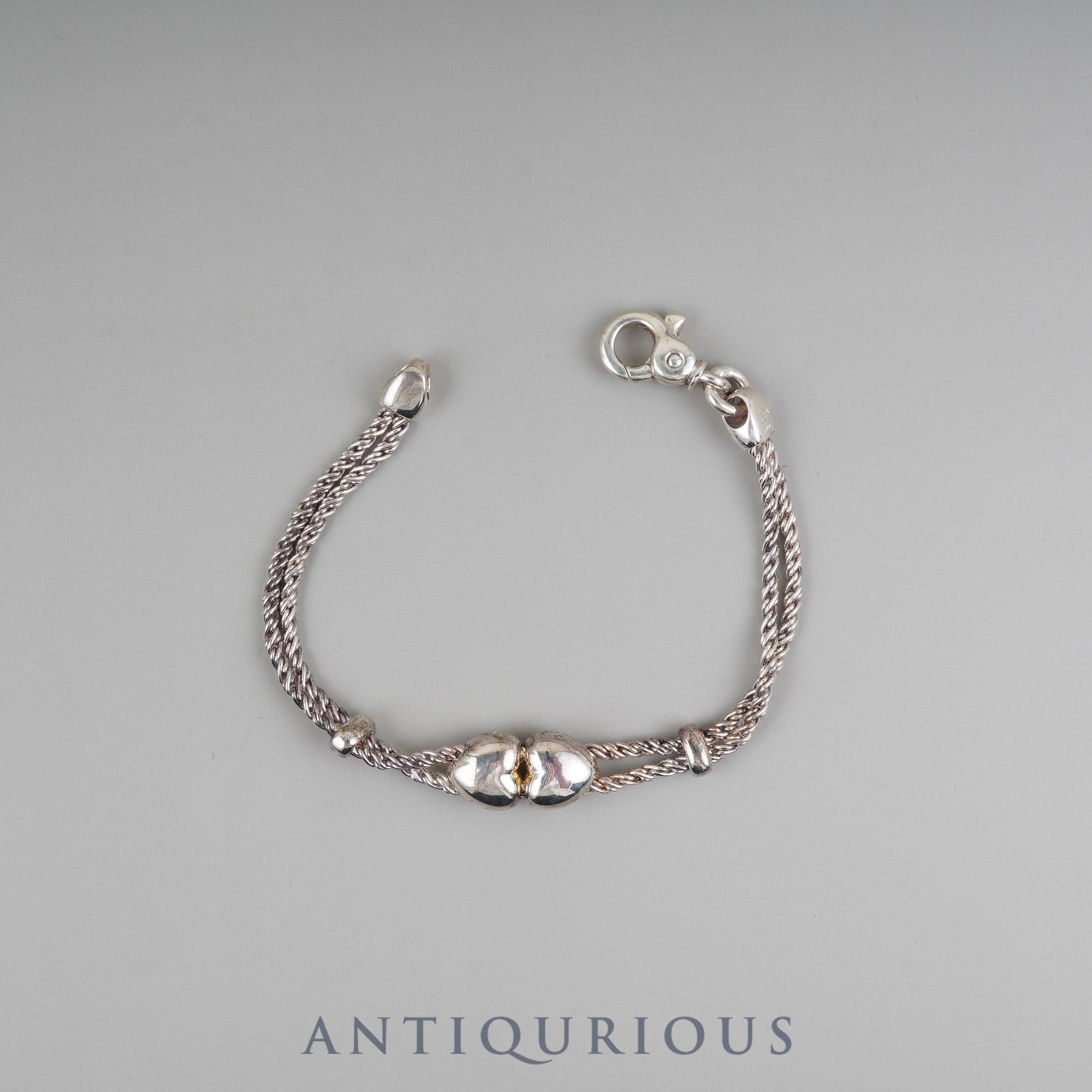 ティファニー ブレスレット ダブルロープ ハートモチーフ スターリングシルバー