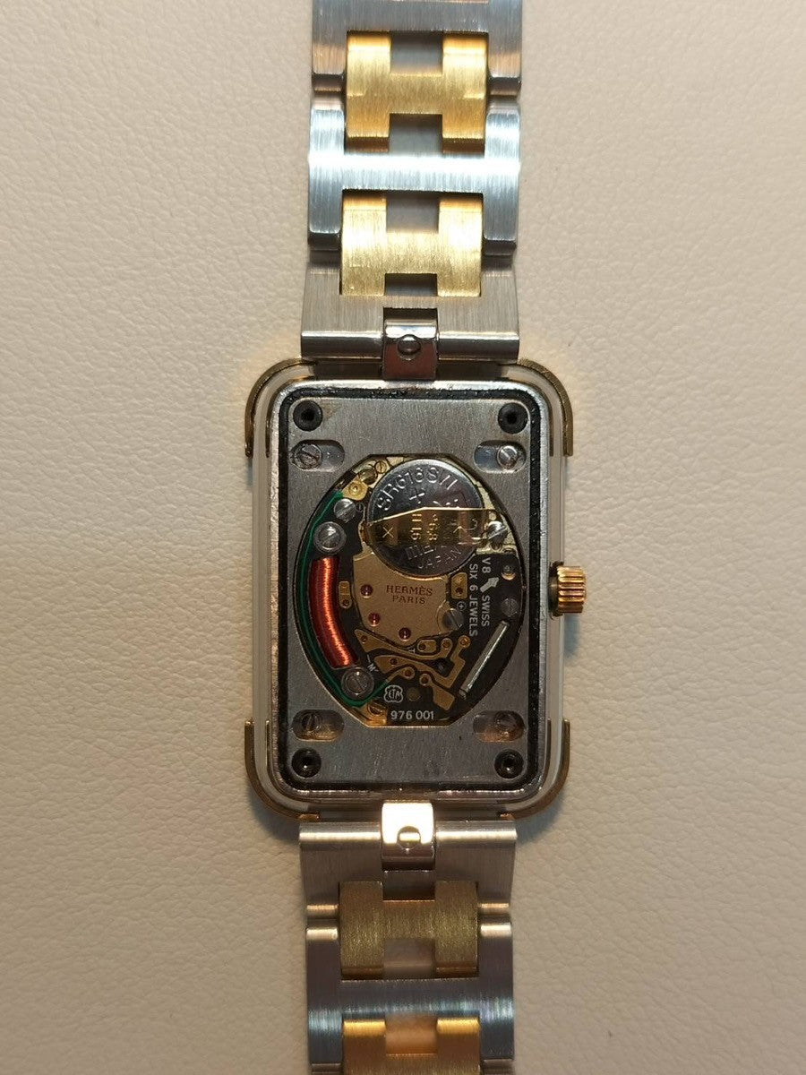 Hermès Cloajour 75.03 Quartz Cal.976 001 SS/GP SS/GP White Dial Overhauled