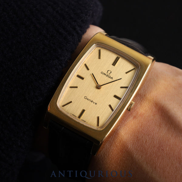 オメガ ジュネーブ 手巻き Cal.625 GP 革 純正尾錠(GP)ゴールド文字盤 オーバーホール済み